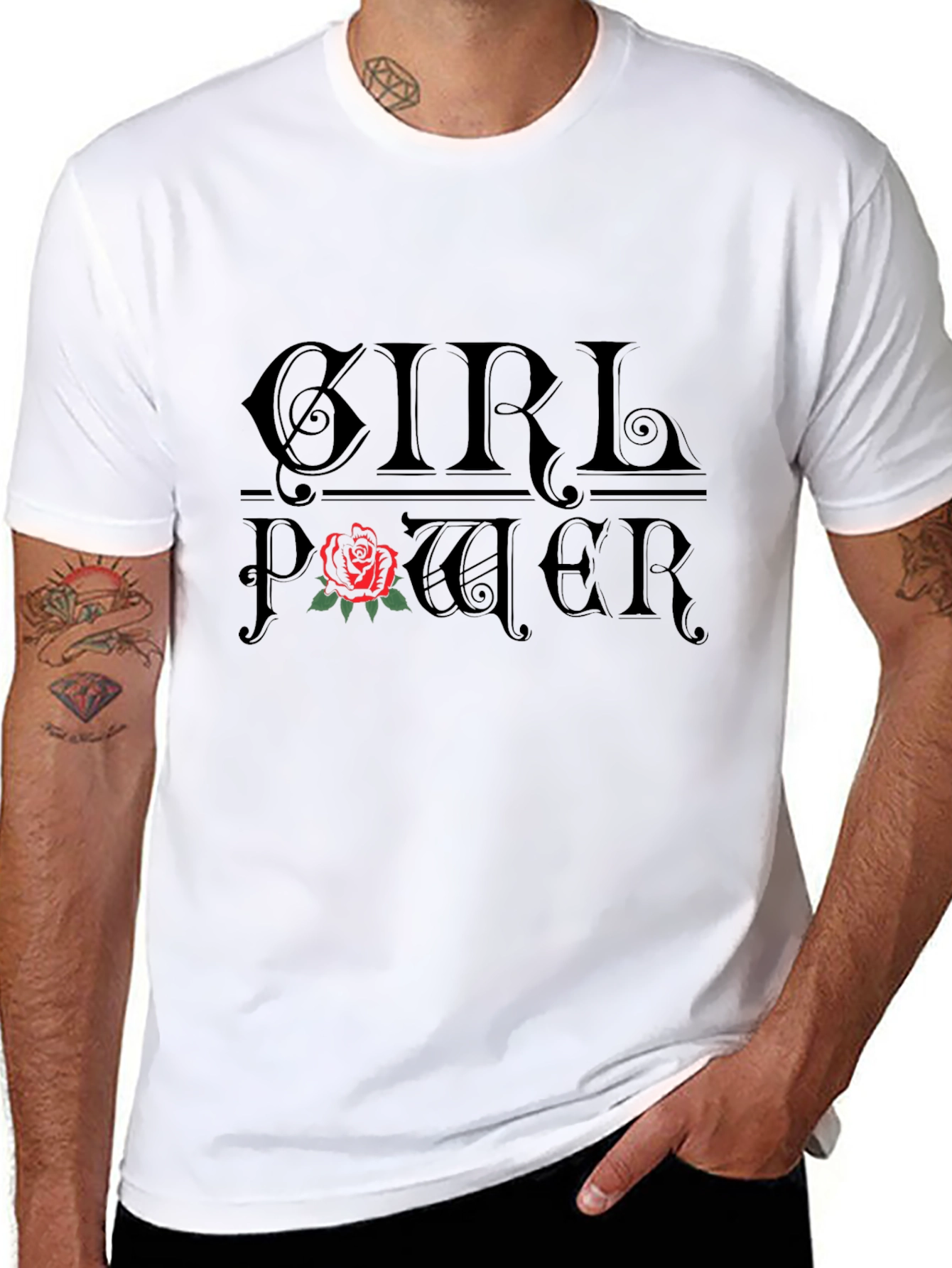 Girl Power Rose Graphic T-Shirt