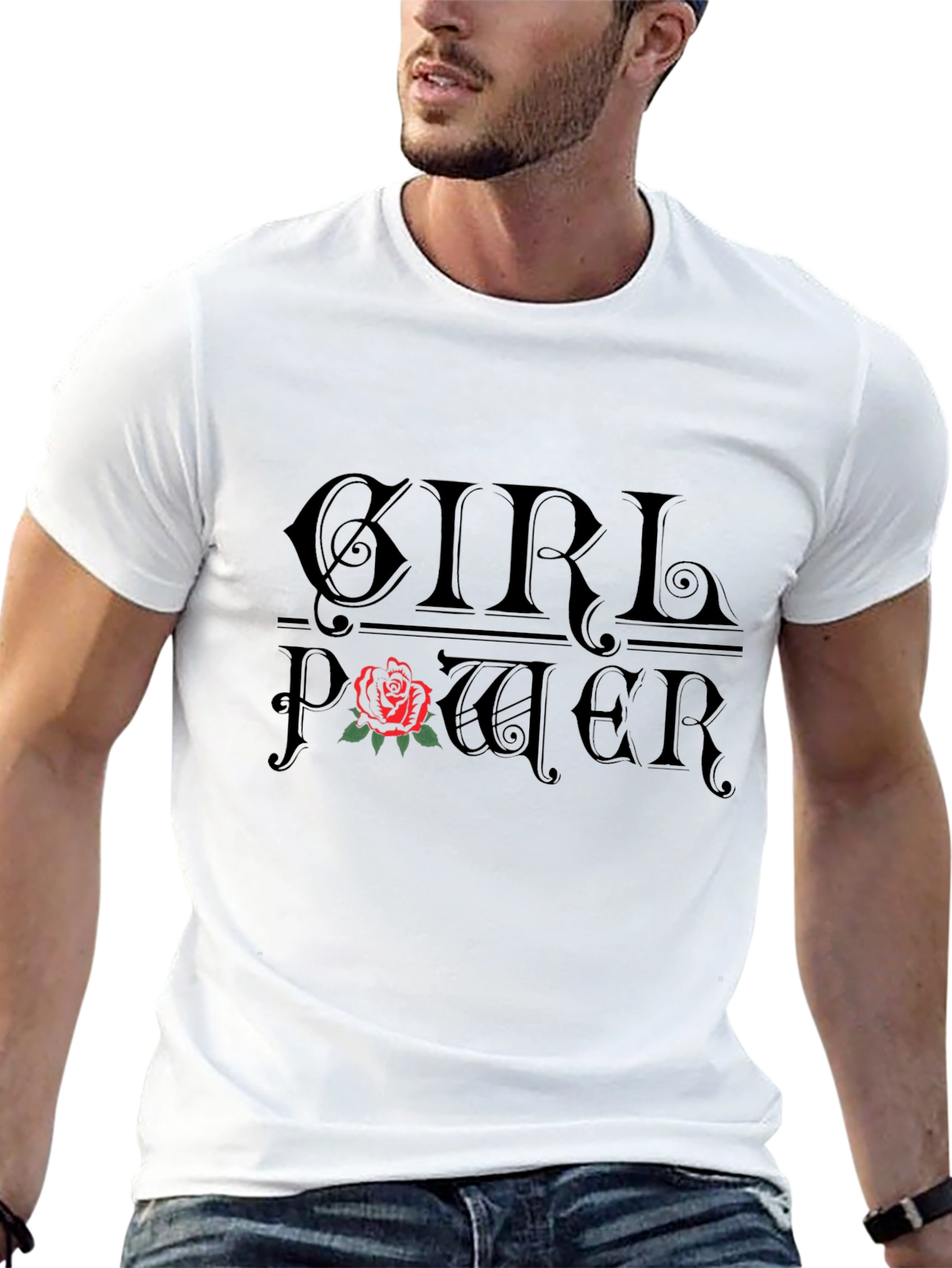 Girl Power Rose Graphic T-Shirt