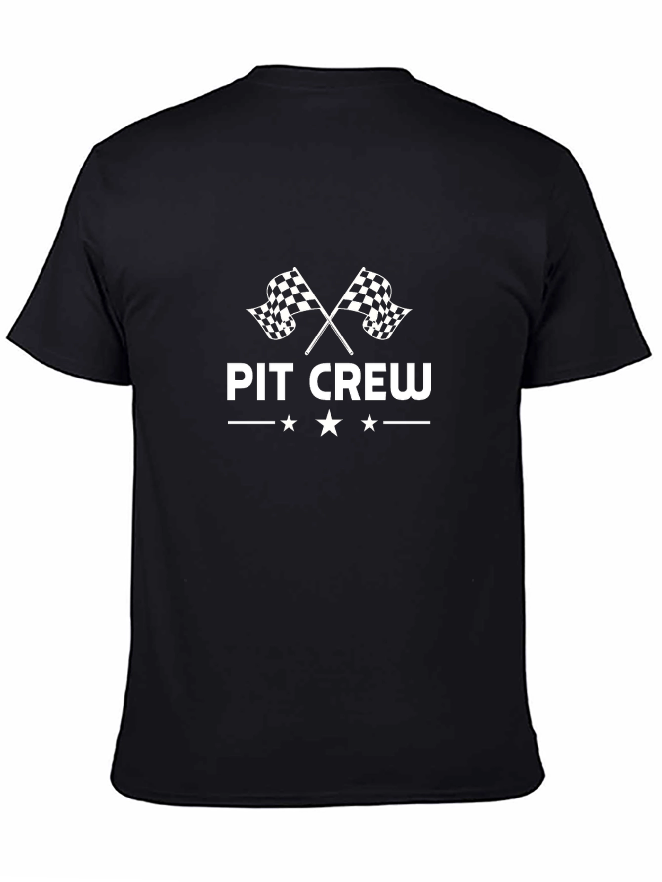 Pit Crew Racing Flags Black T-Shirt