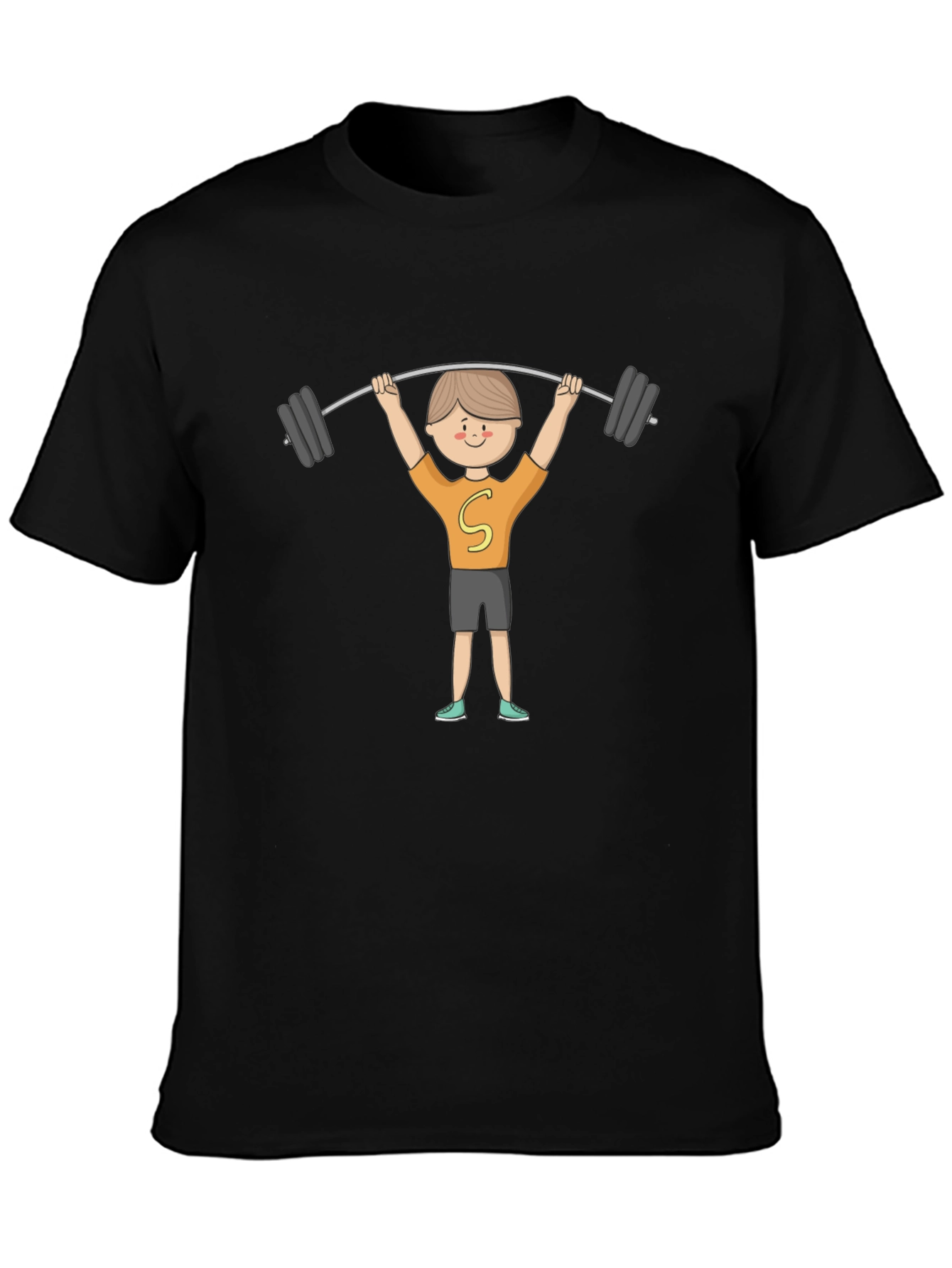 Cartoon Weightlifter Graphic Tee