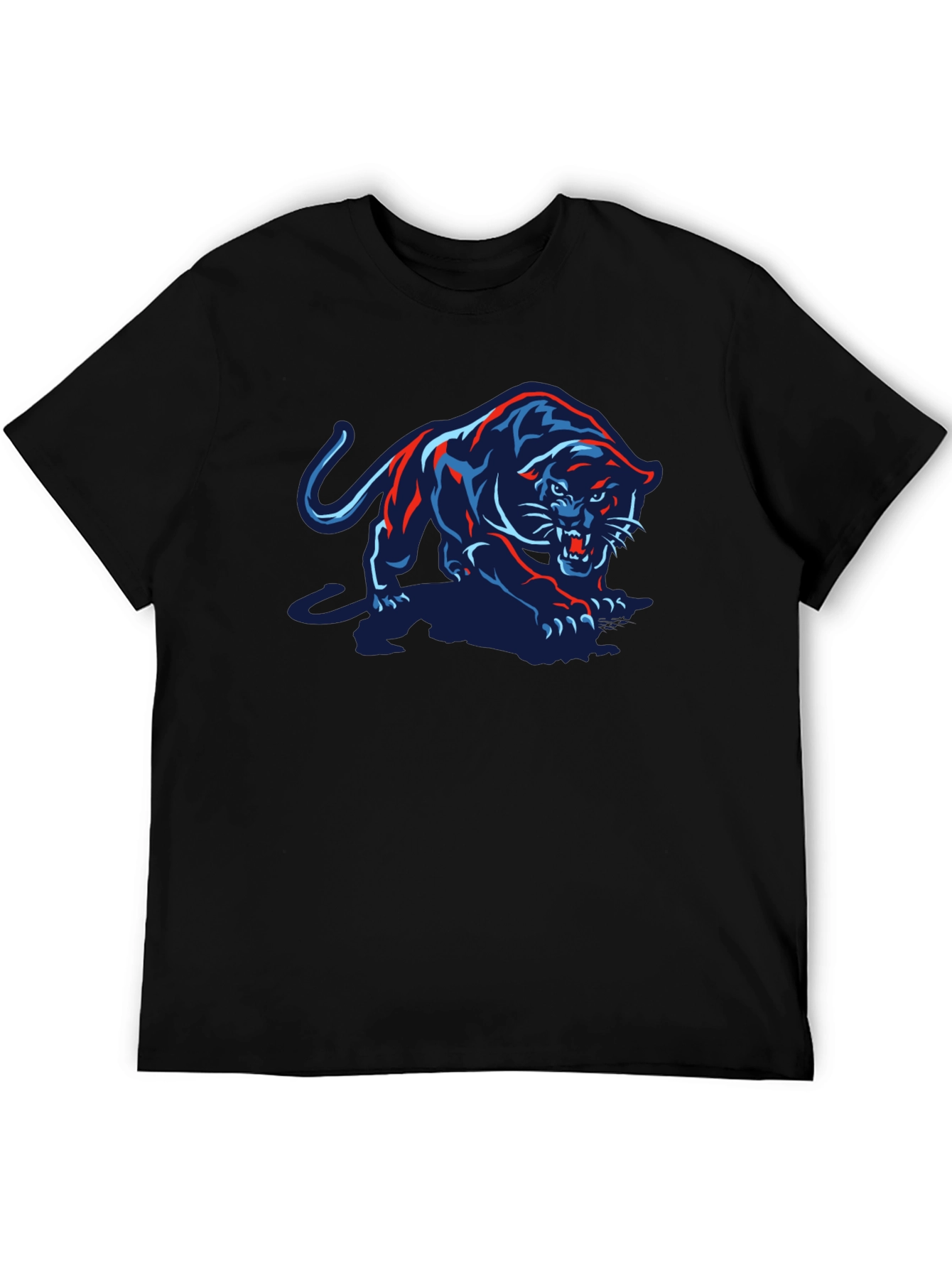 Black T-Shirt with Panther Graphic