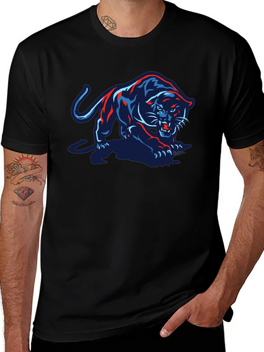 Black T-Shirt with Panther Graphic