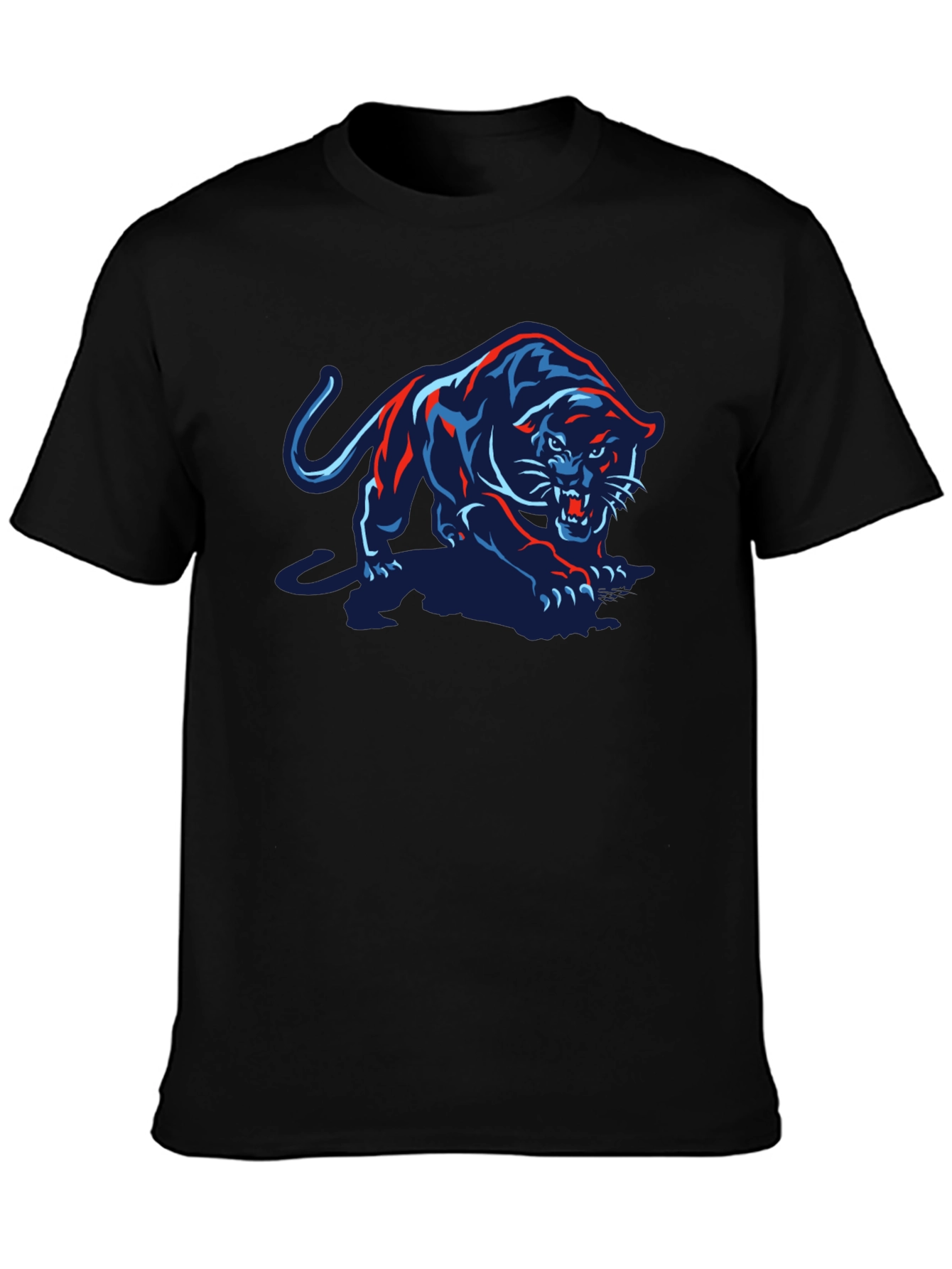 Black T-Shirt with Panther Graphic