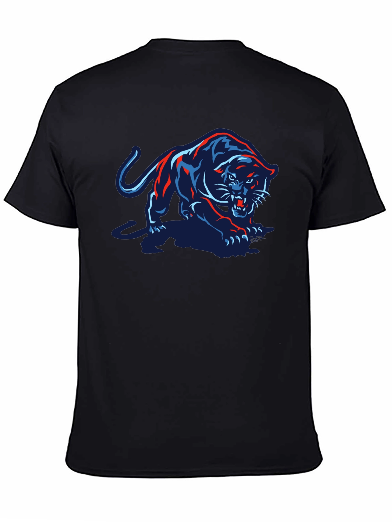 Black T-Shirt with Panther Graphic
