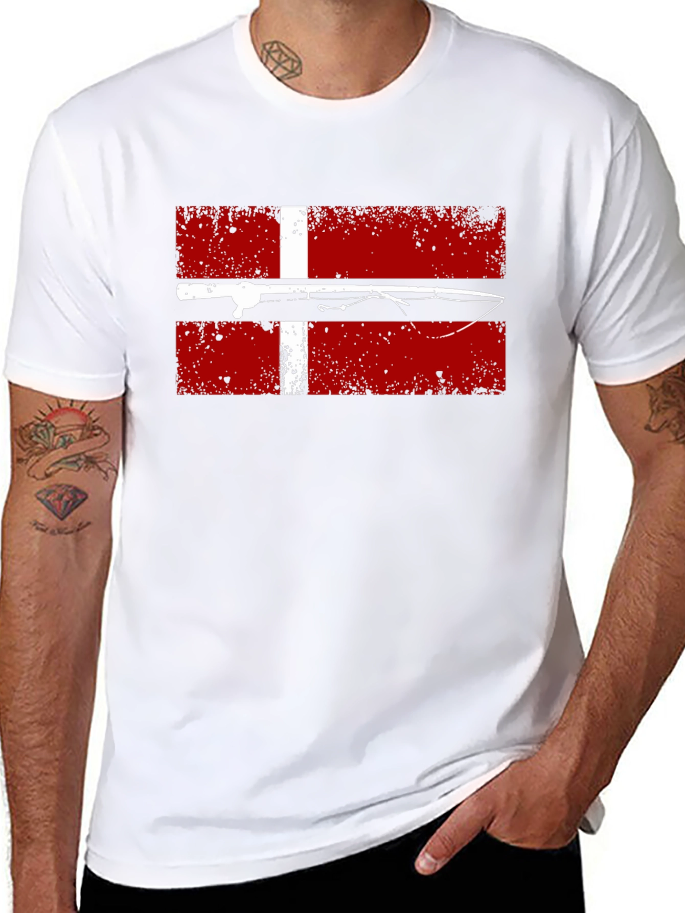 Fishing Denmark Flag T-Shirt