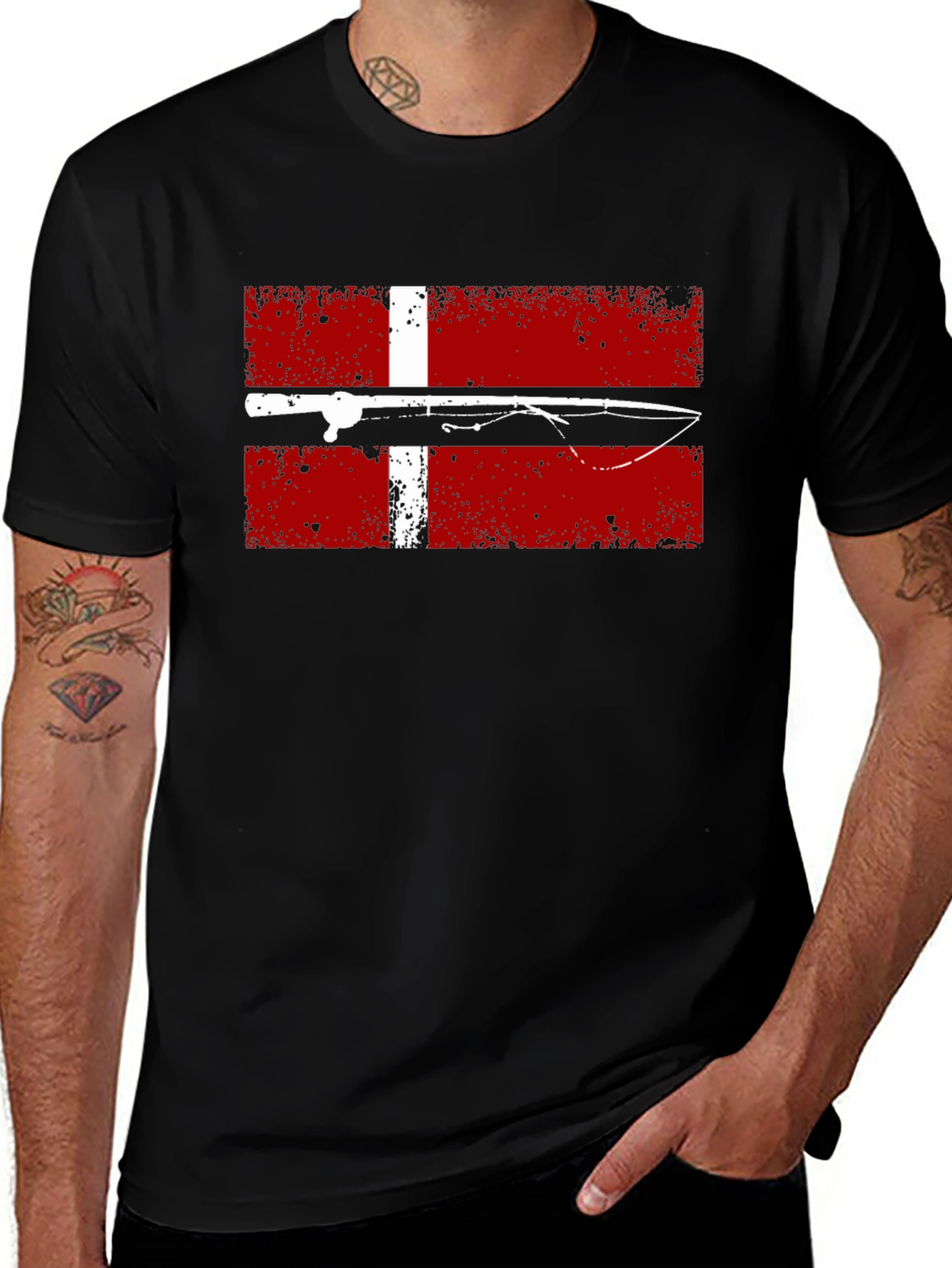 Fishing Denmark Flag T-Shirt