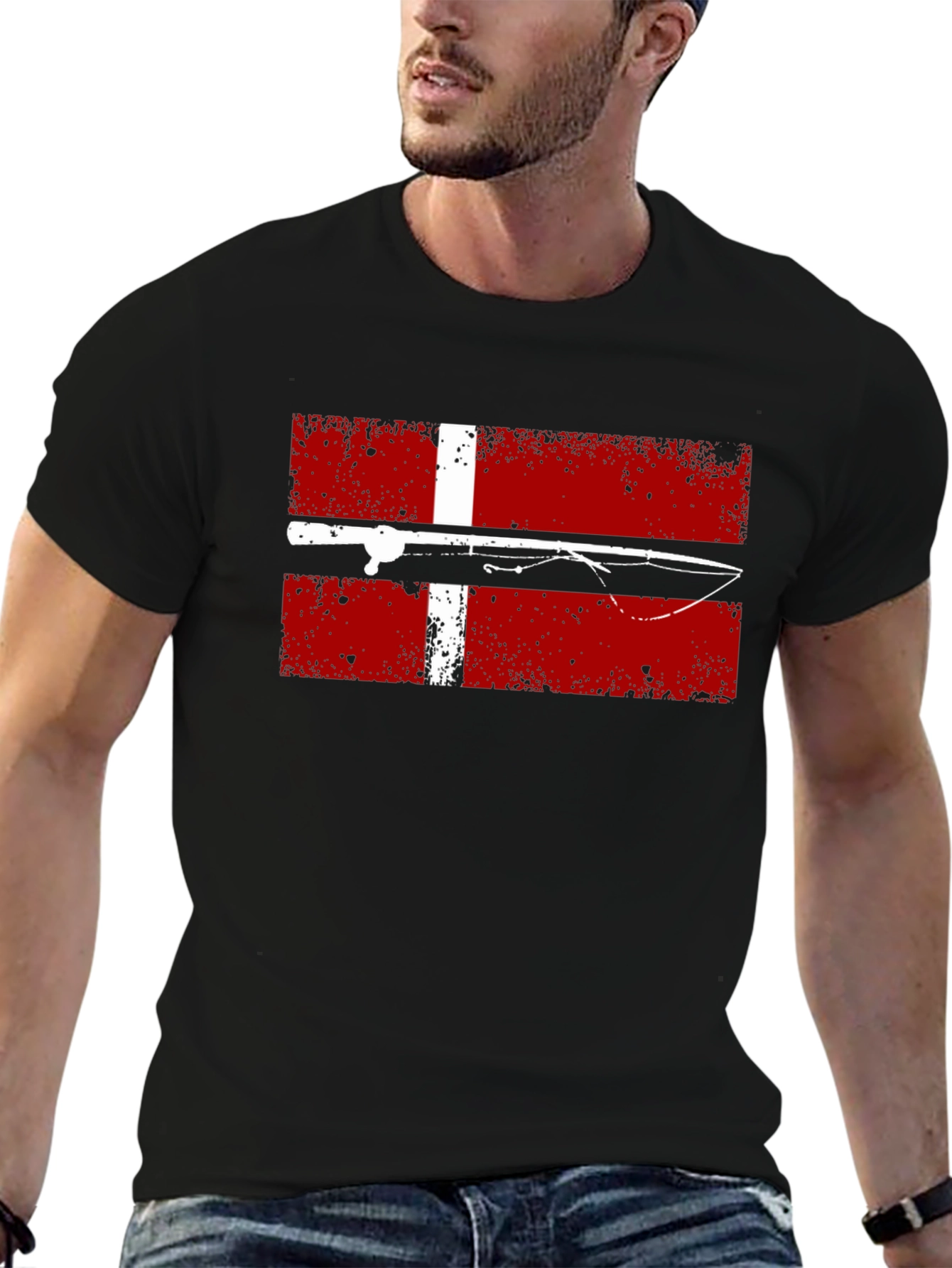 Fishing Denmark Flag T-Shirt