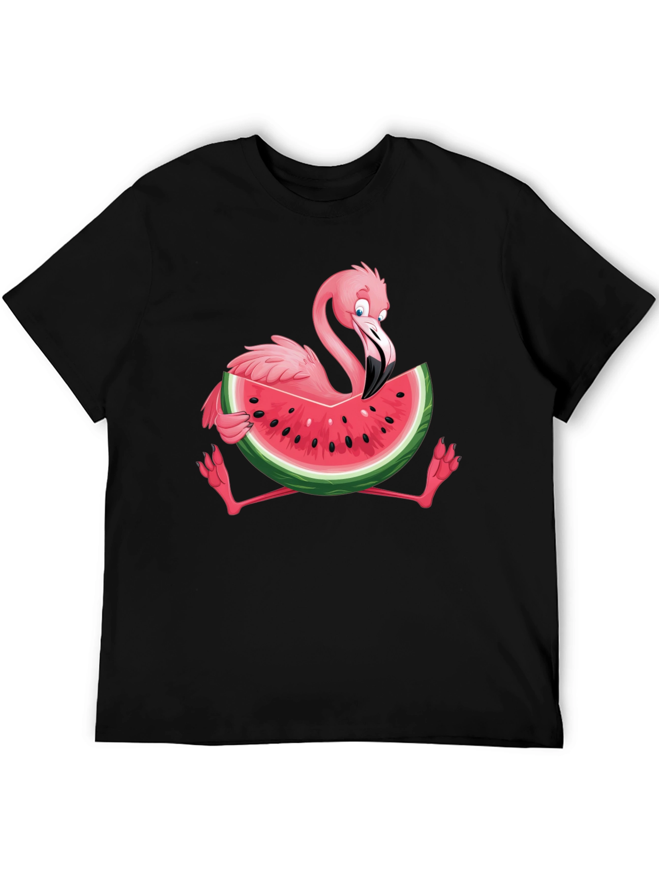 Flamingo Watermelon Graphic Tee - Fun Summer Shirt