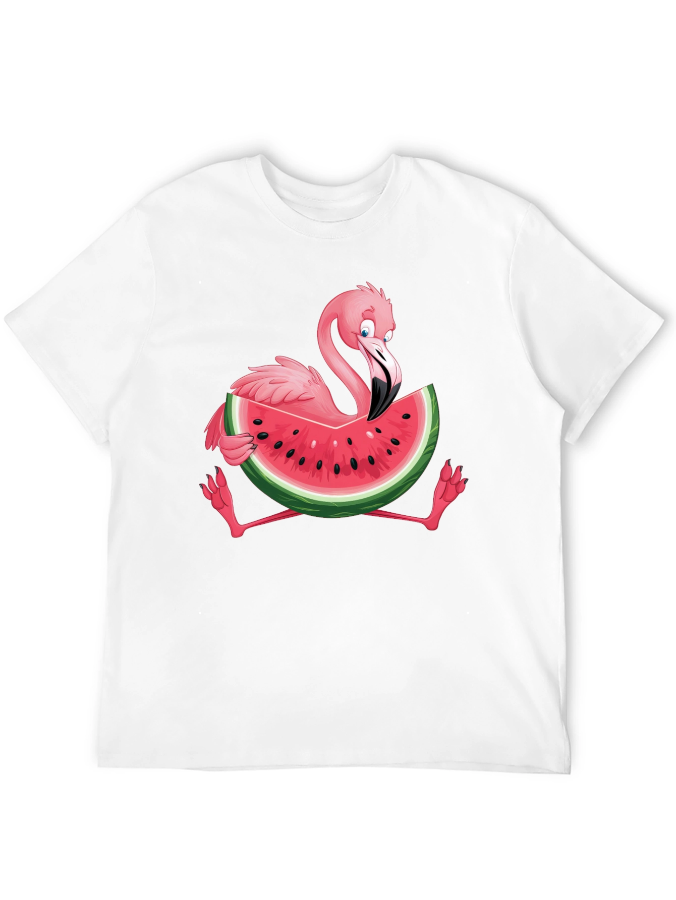 Flamingo Watermelon Graphic Tee - Fun Summer Shirt
