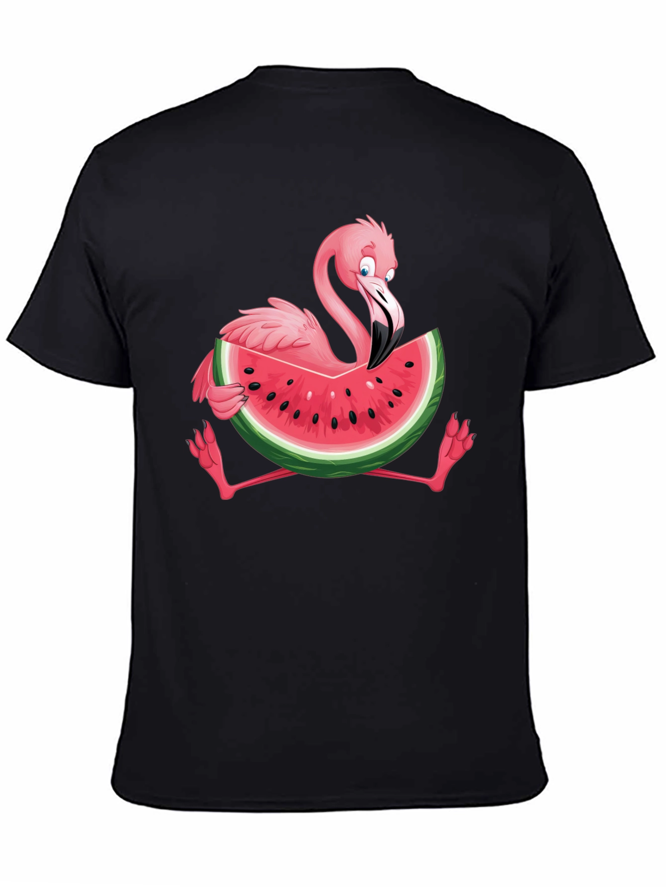 Flamingo Watermelon Graphic Tee - Fun Summer Shirt