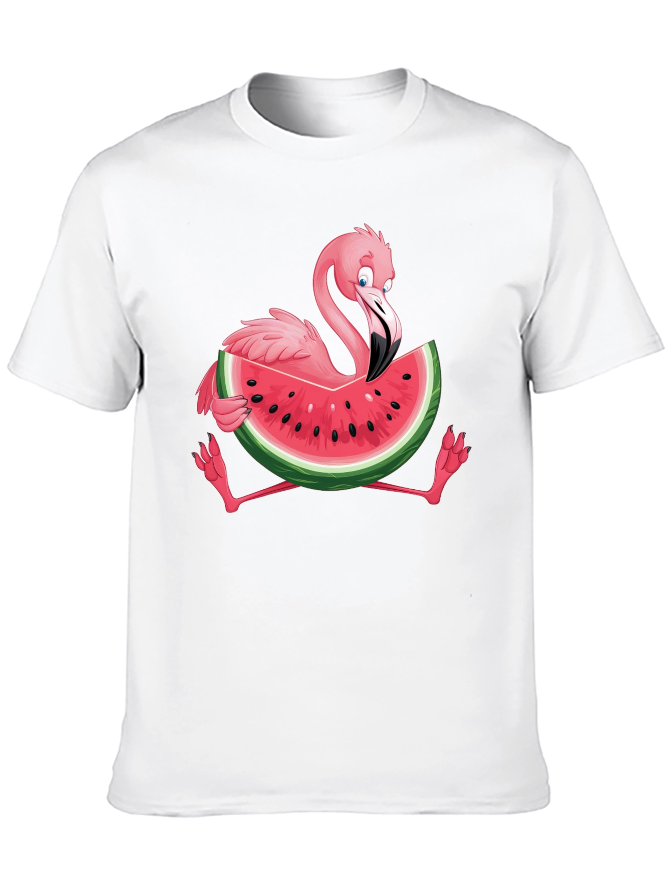 Flamingo Watermelon Graphic Tee - Fun Summer Shirt