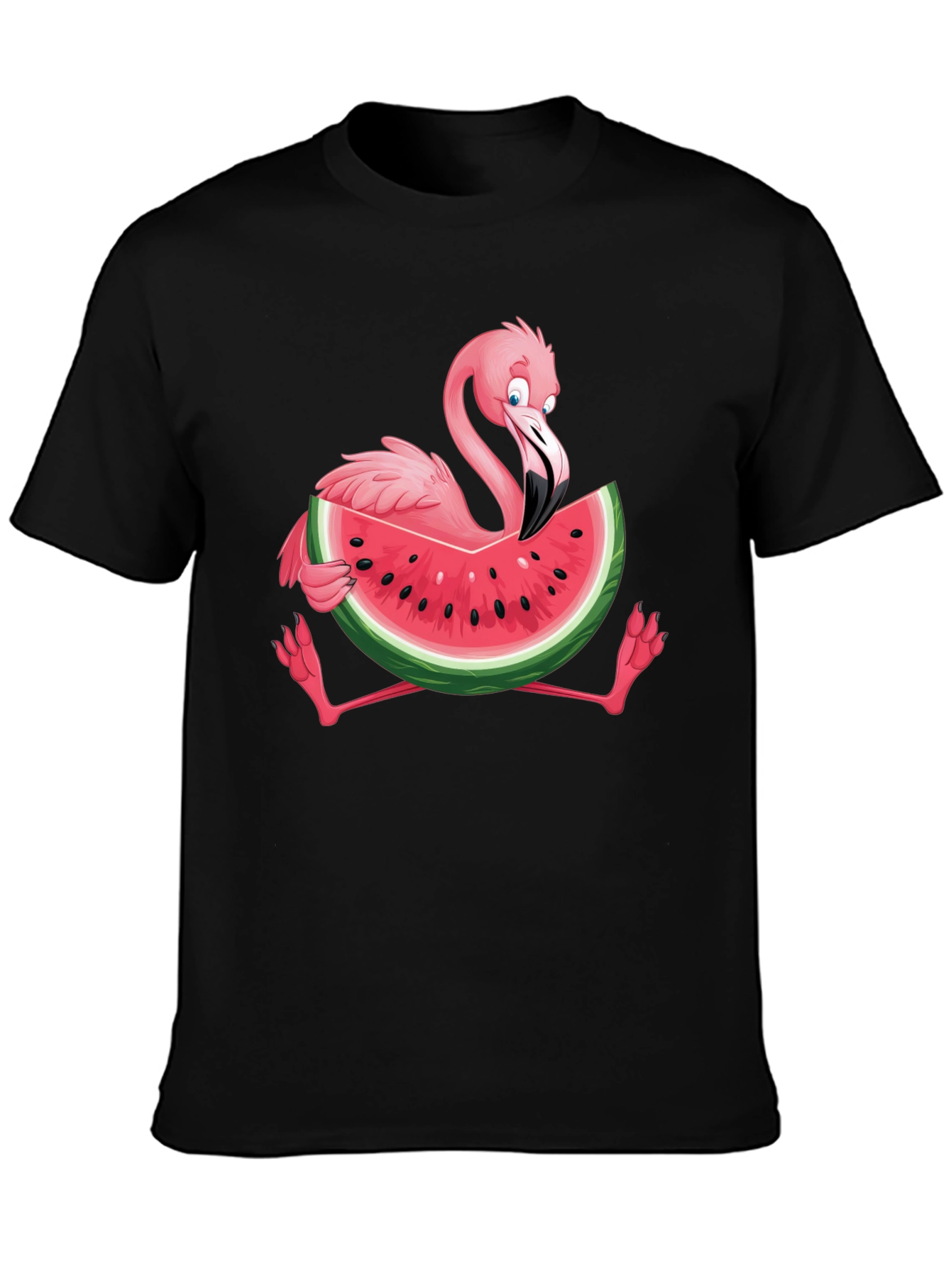 Flamingo Watermelon Graphic Tee - Fun Summer Shirt