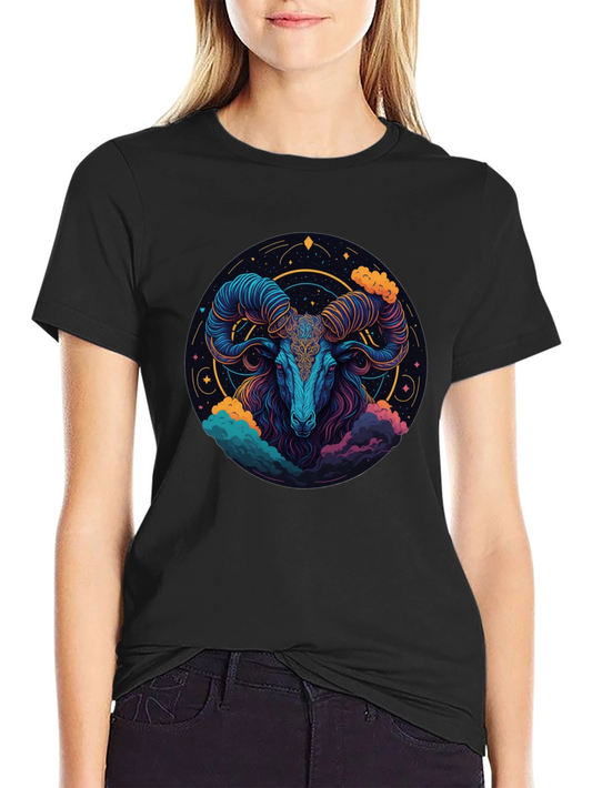 Aries Zodiac Ram Graphic T-Shirt