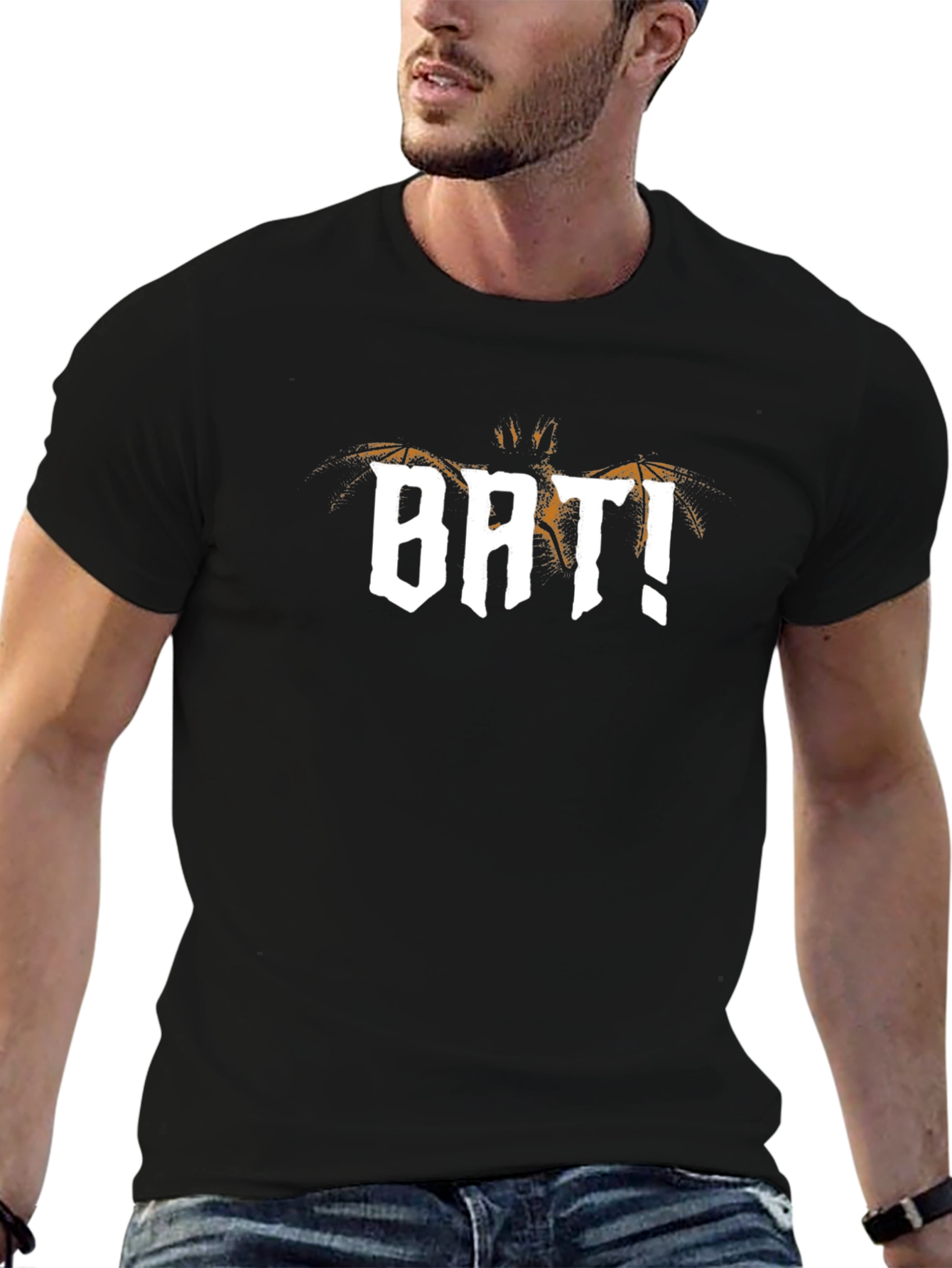 Bat! Graphic T-Shirt - Black Cotton Tee
