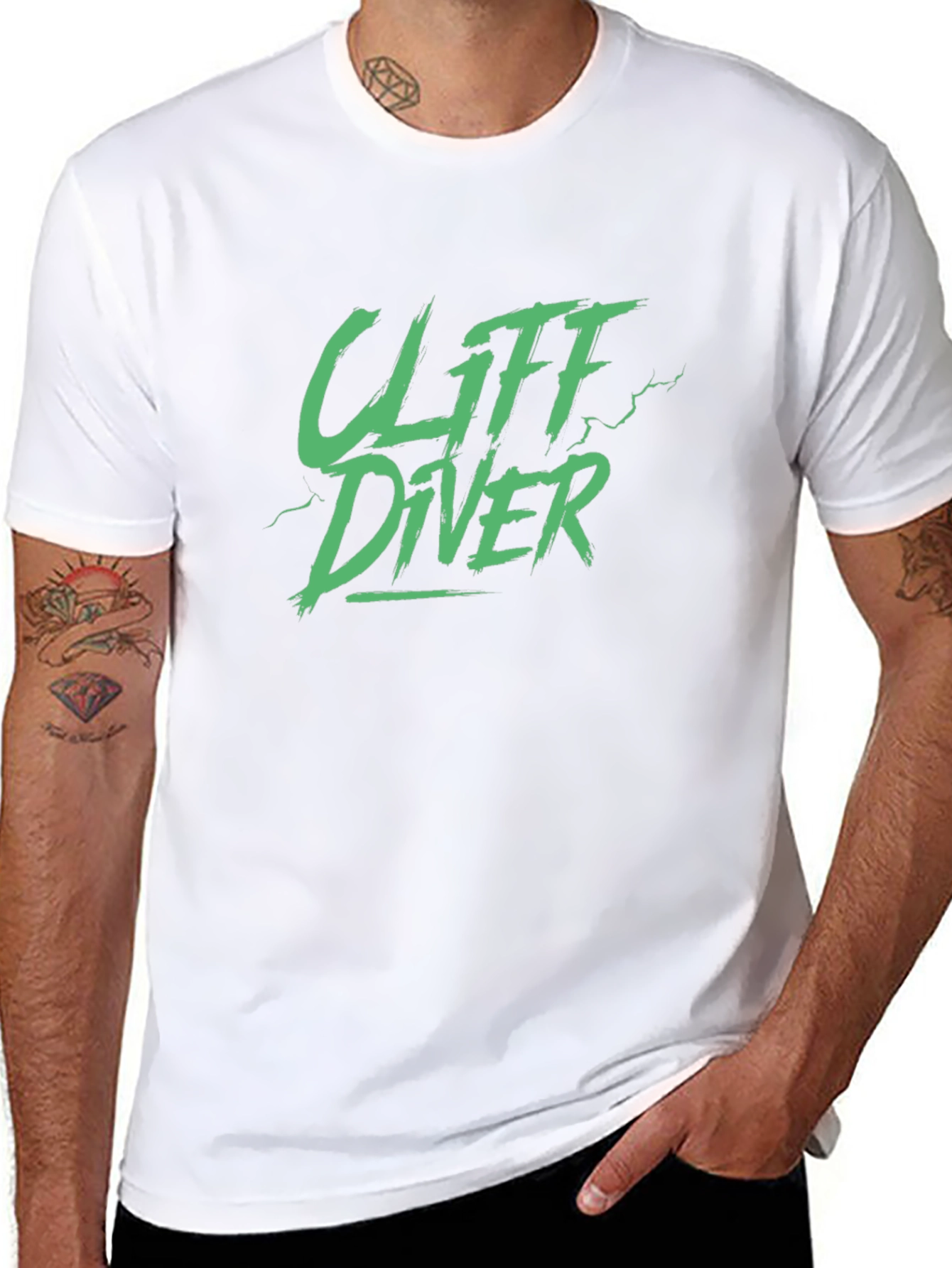 Cliff Diver Graphic Tee - Mens Black T-Shirt