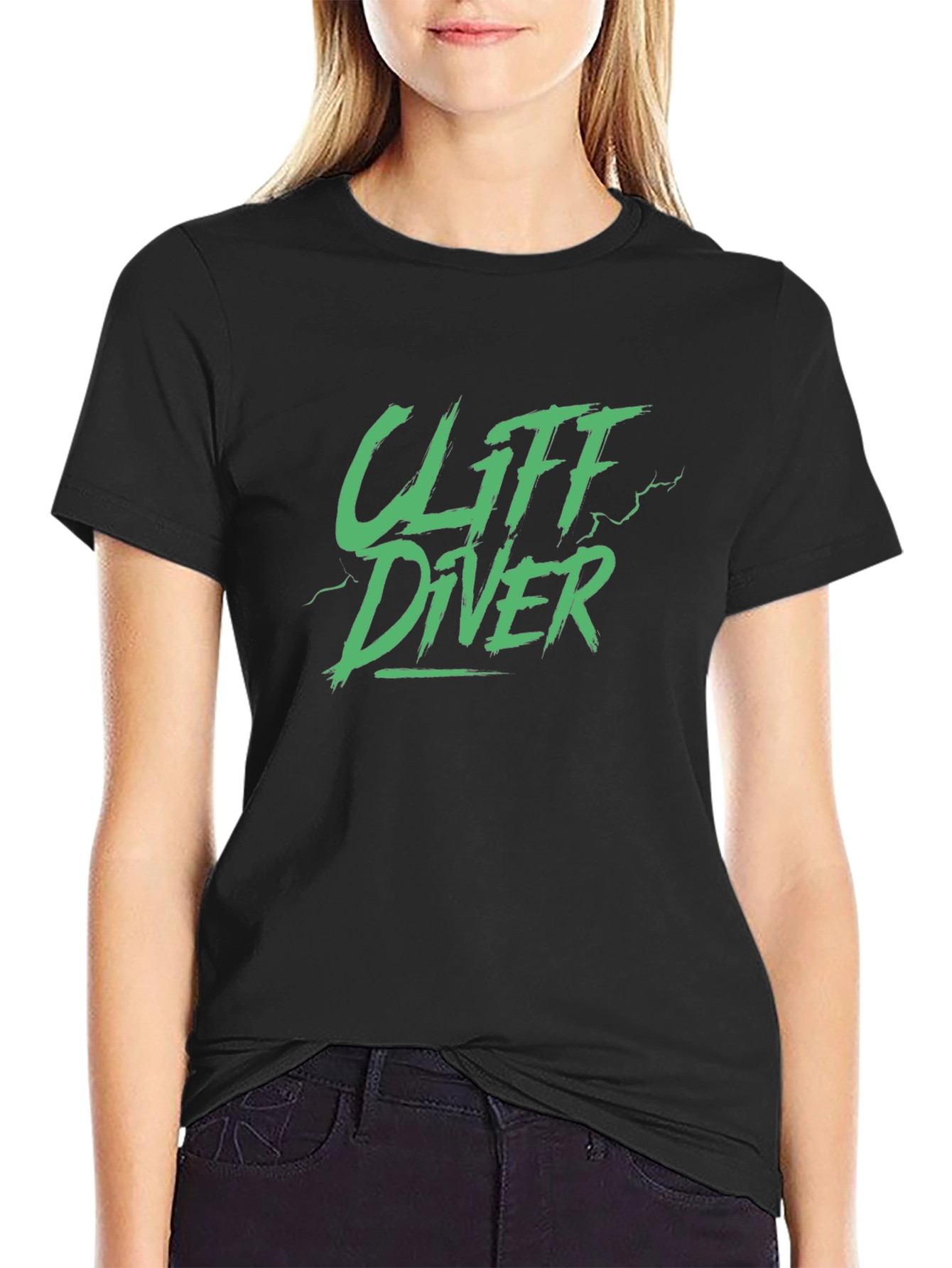 Cliff Diver Graphic Tee - Mens Black T-Shirt