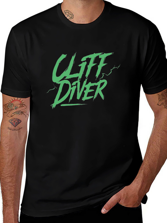 Cliff Diver Graphic Tee - Mens Black T-Shirt