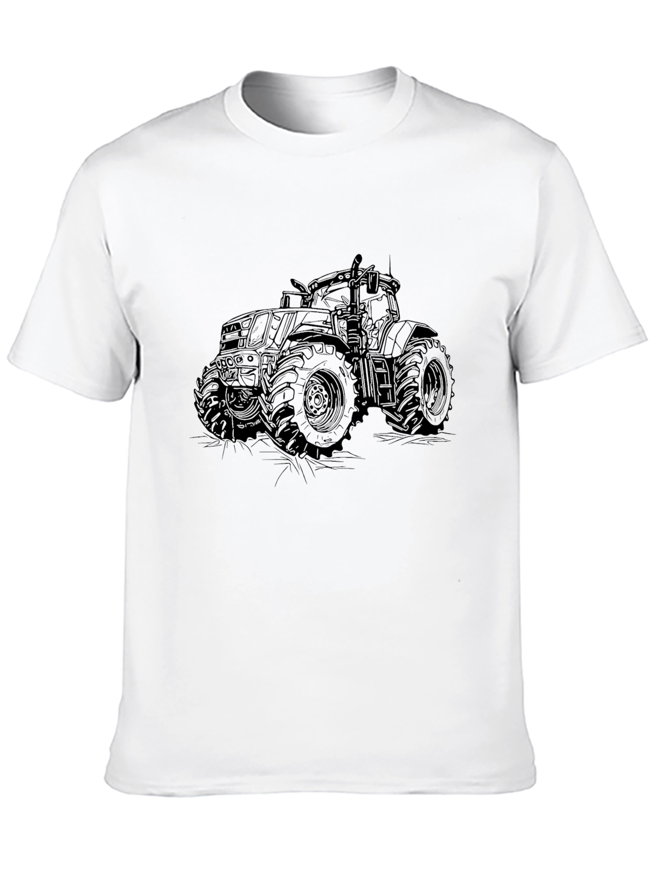 Tractor Graphic Tee - Black Cotton Blend
