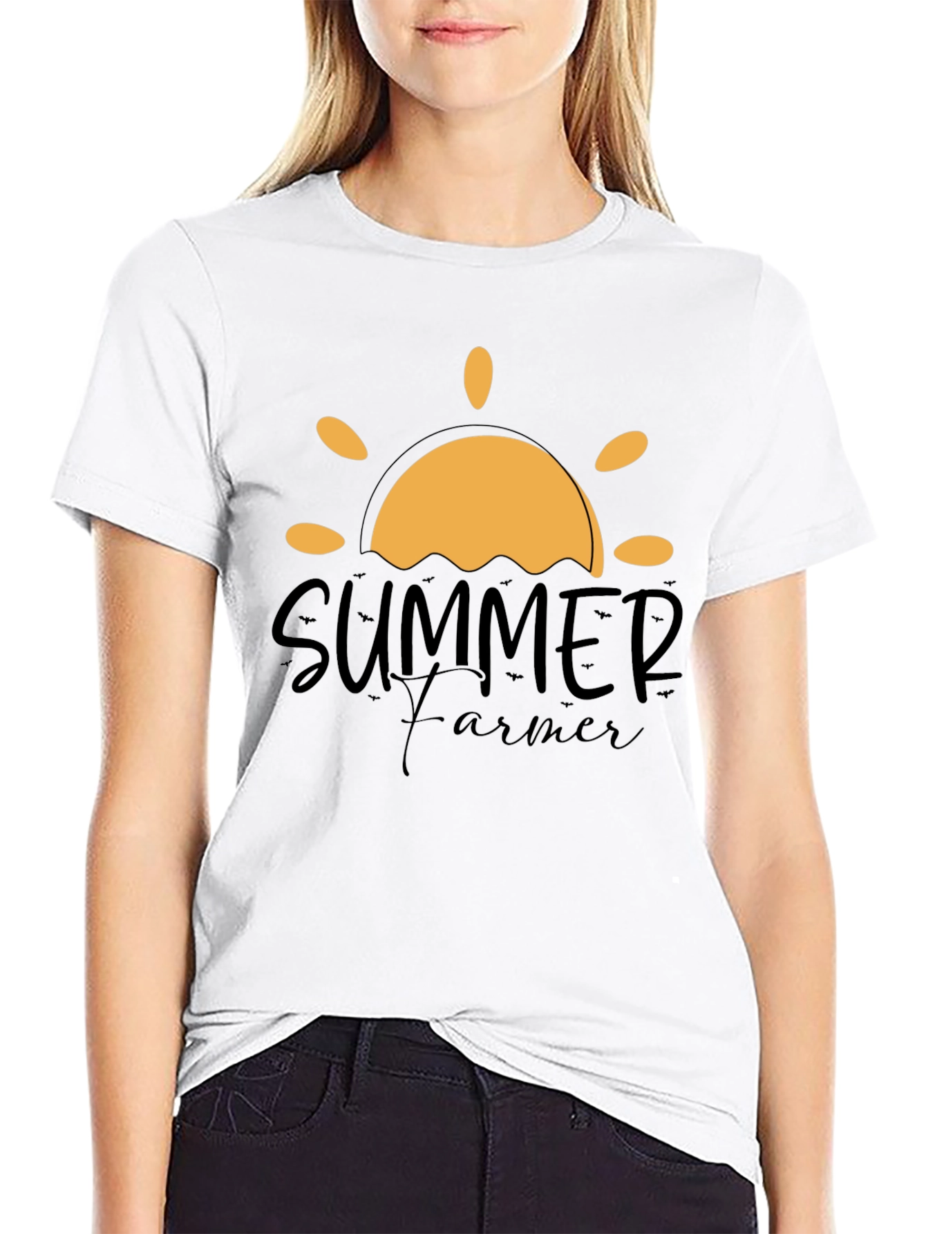 Summer Farmer Graphic Tee - Black Cotton T-Shirt
