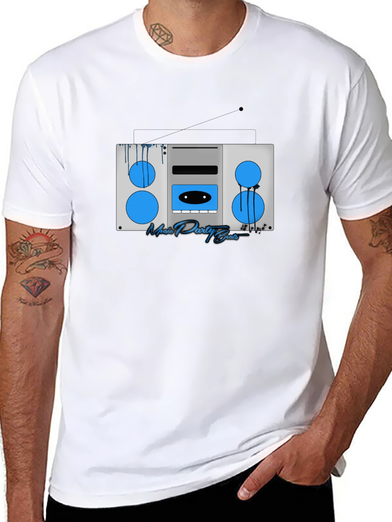 Retro Boombox Music T-Shirt