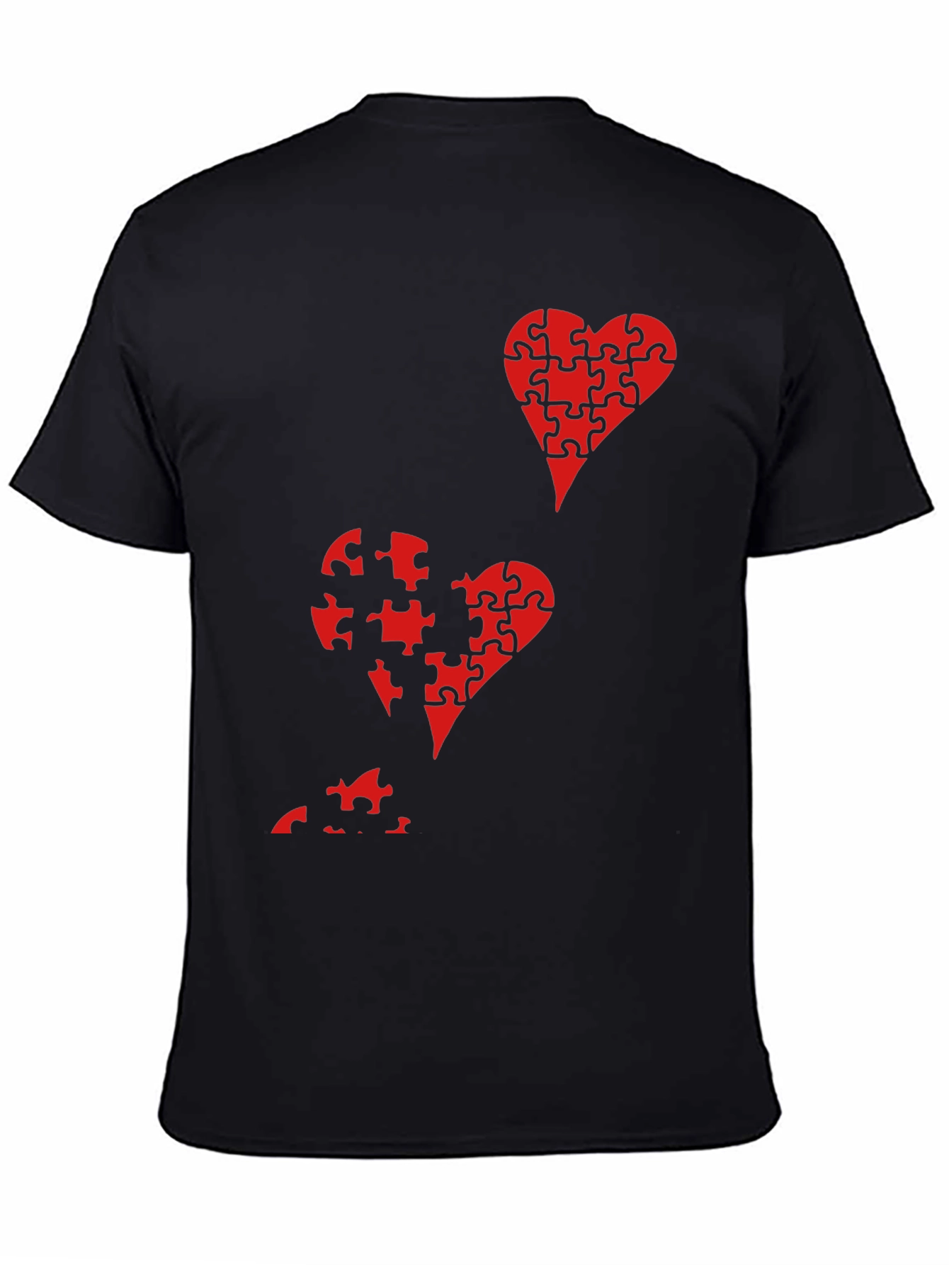 Puzzle Piece Heart Graphic Tee - Black