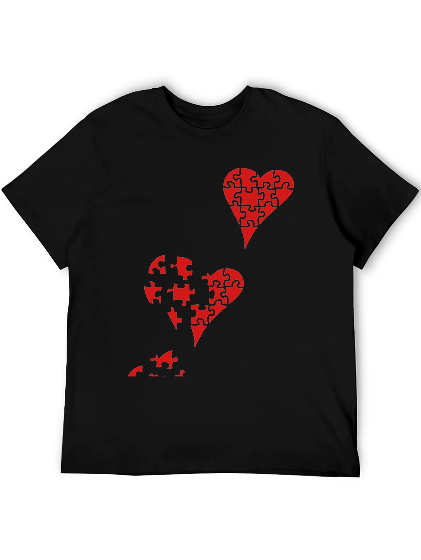 Puzzle Piece Heart Graphic Tee - Black