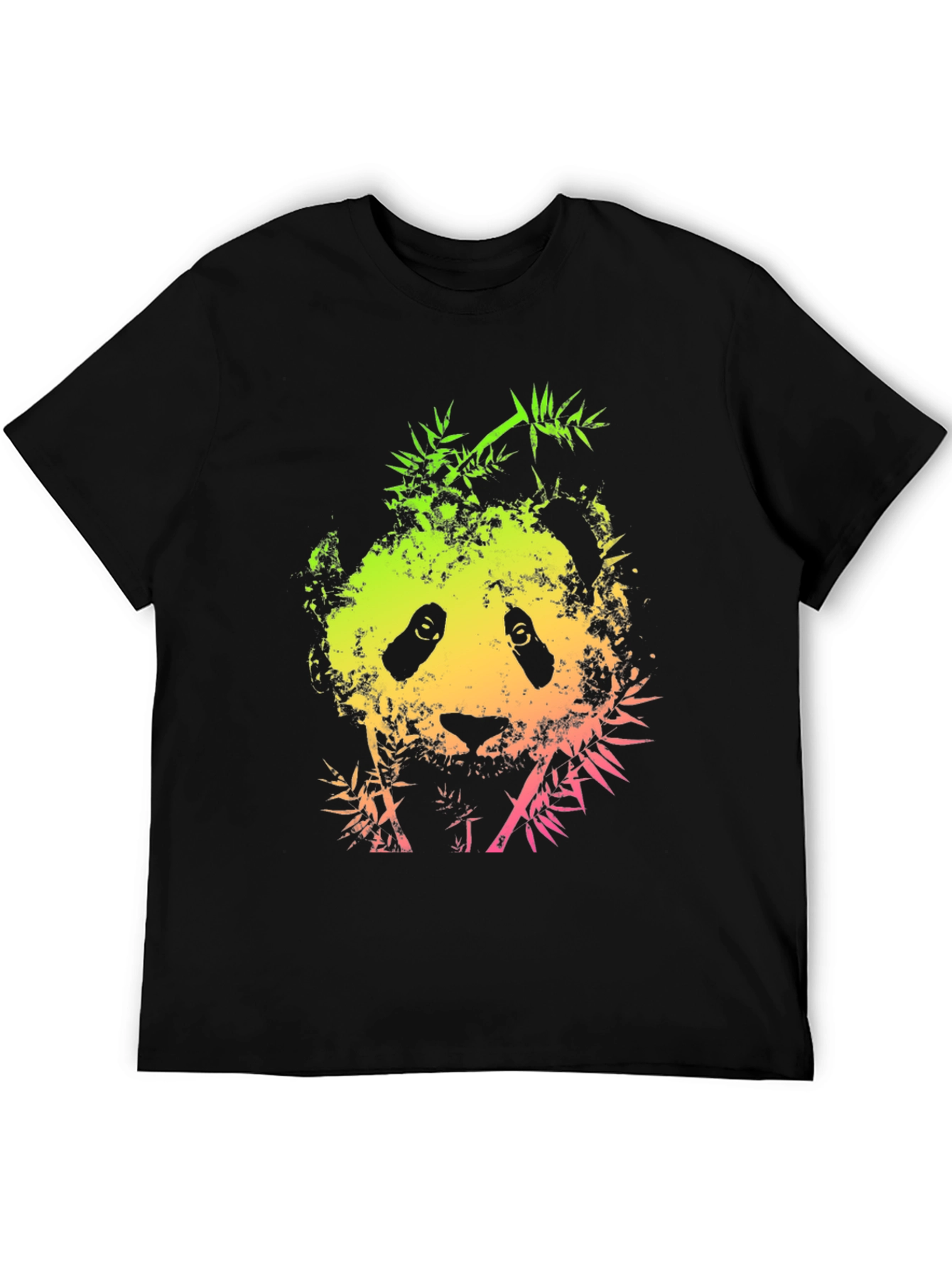 Cool Panda Bamboo Graphic Black T-Shirt