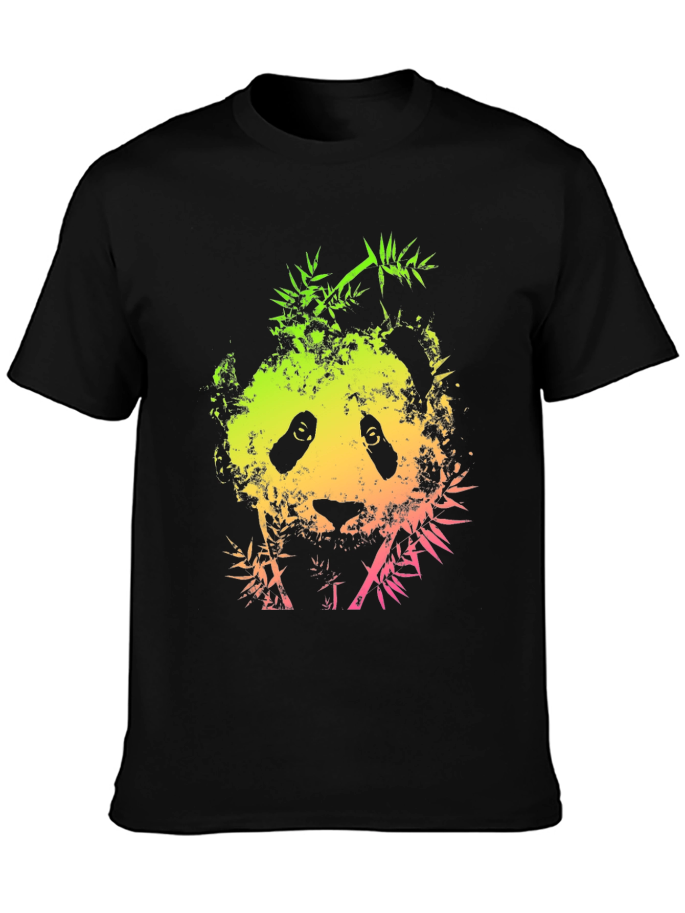 Cool Panda Bamboo Graphic Black T-Shirt