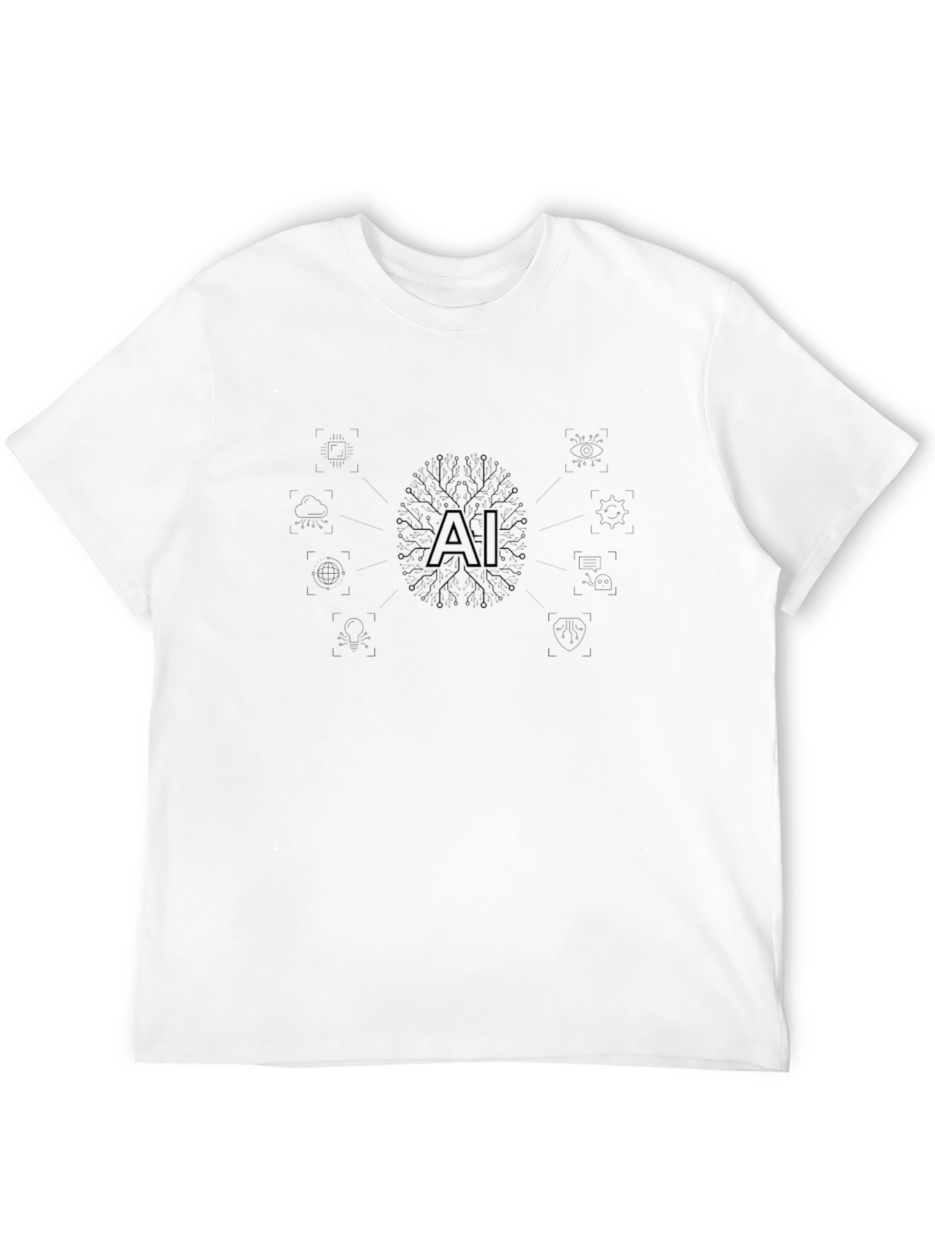 AI Circuit Design Black T-Shirt