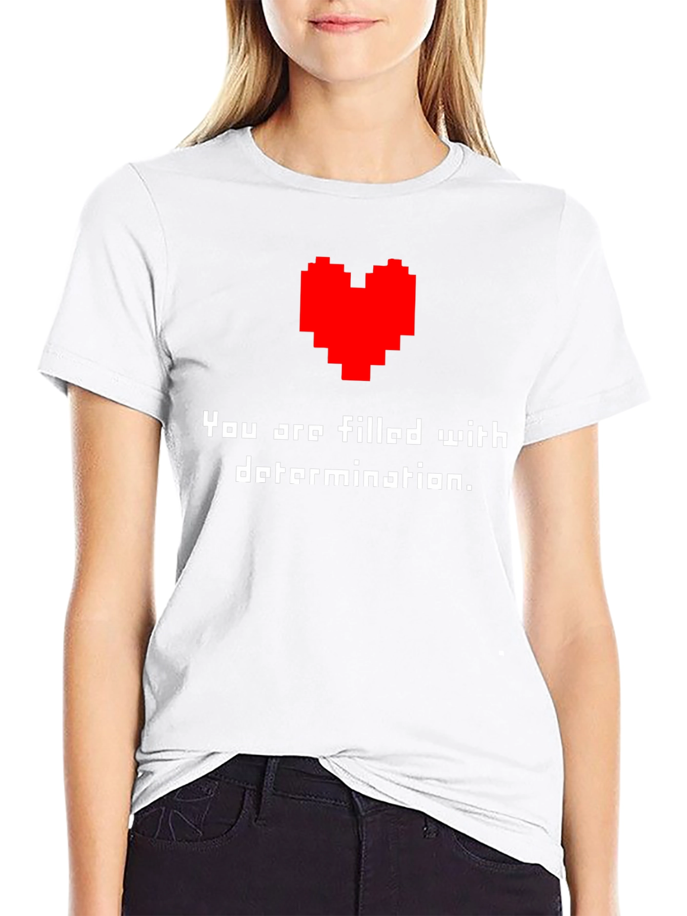 Determination T-Shirt - Pixel Heart Design