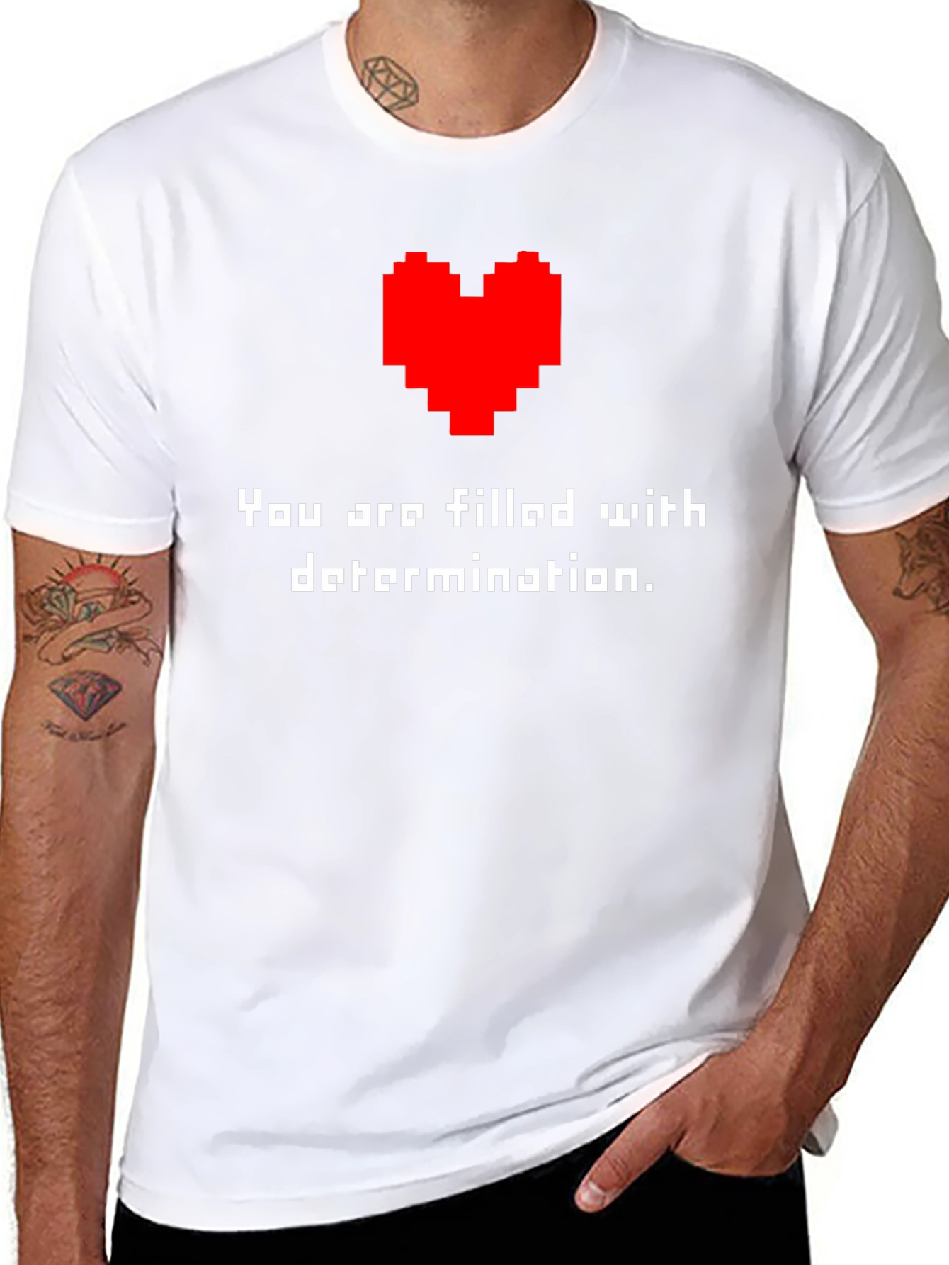 Determination T-Shirt - Pixel Heart Design