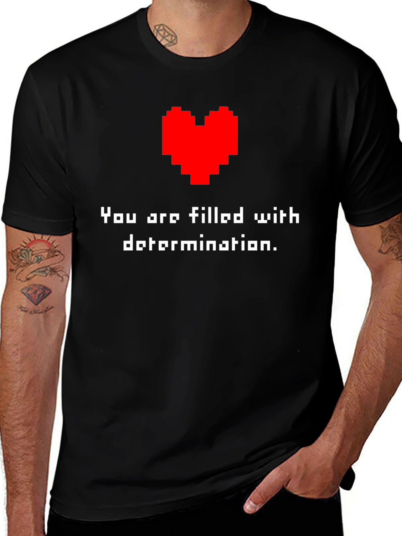 Determination T-Shirt - Pixel Heart Design