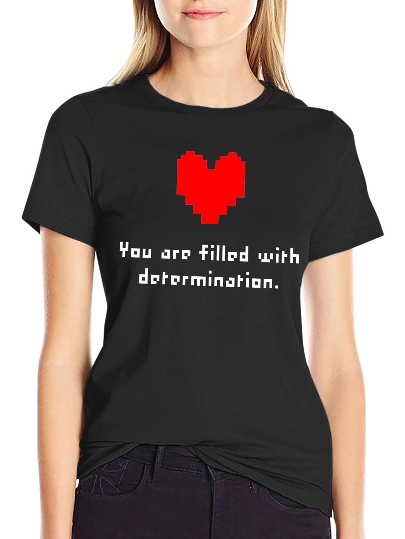 Determination T-Shirt - Pixel Heart Design