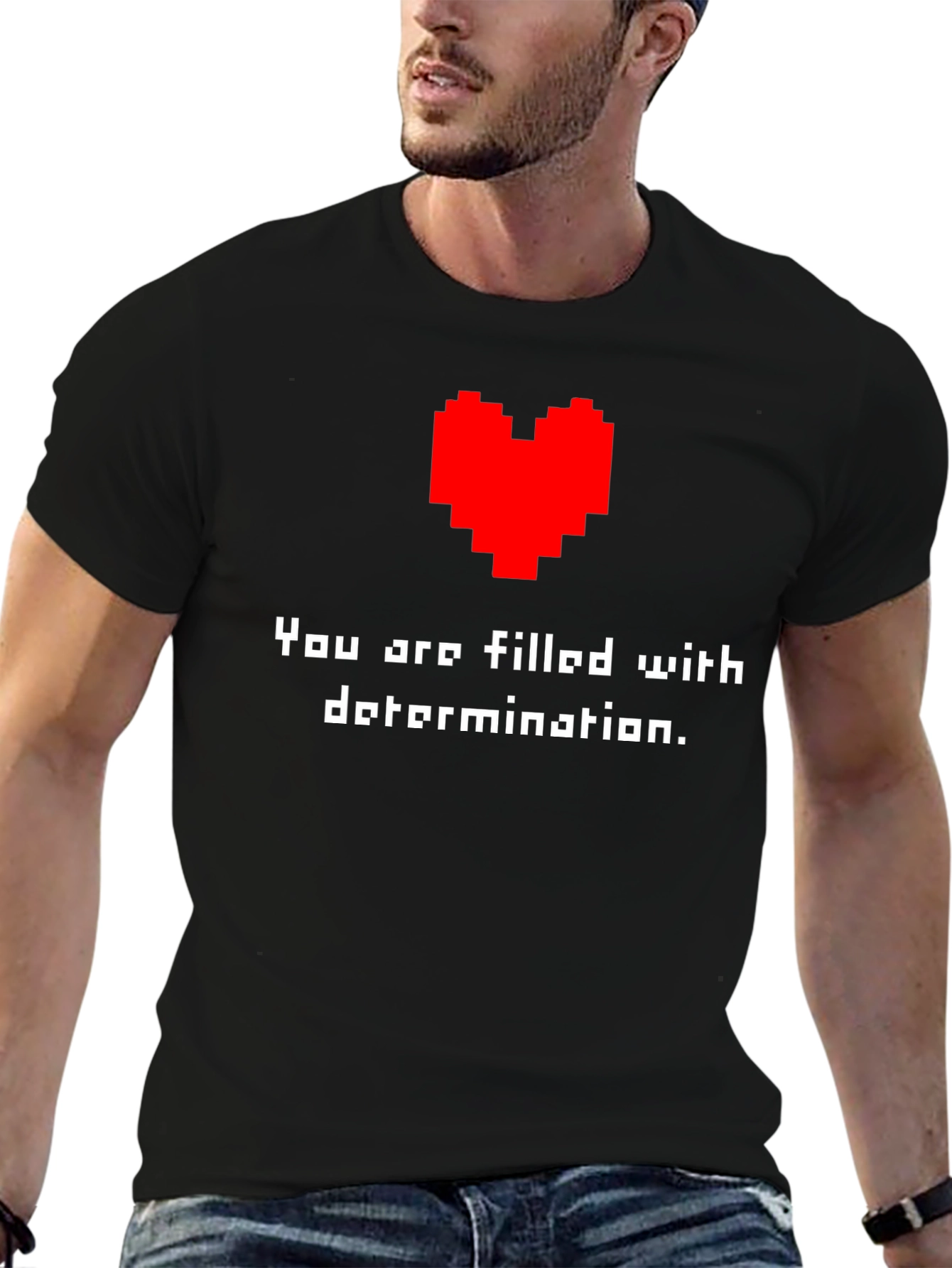 Determination T-Shirt - Pixel Heart Design