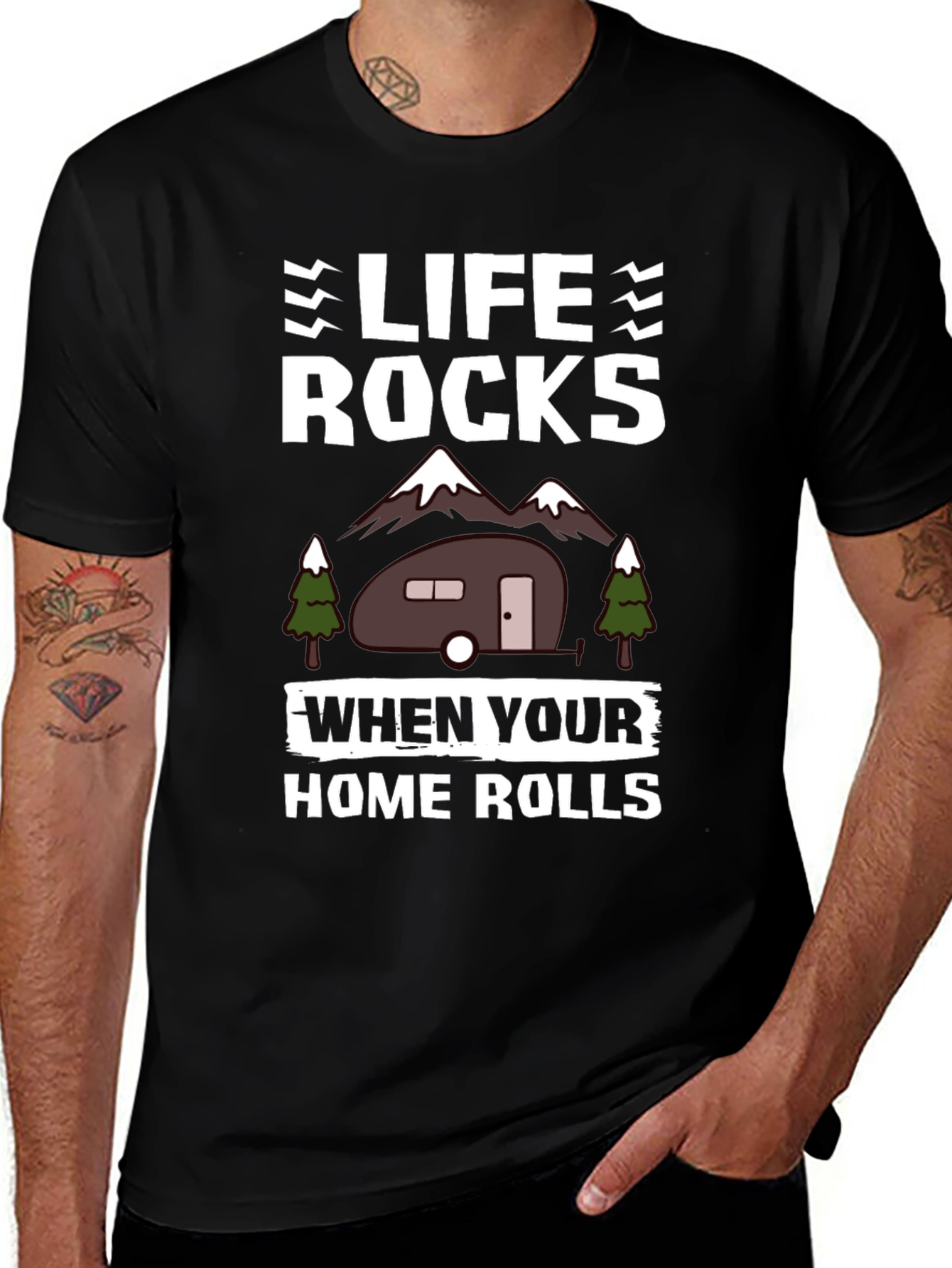Life Rocks When Your Home Rolls Camping T-Shirt