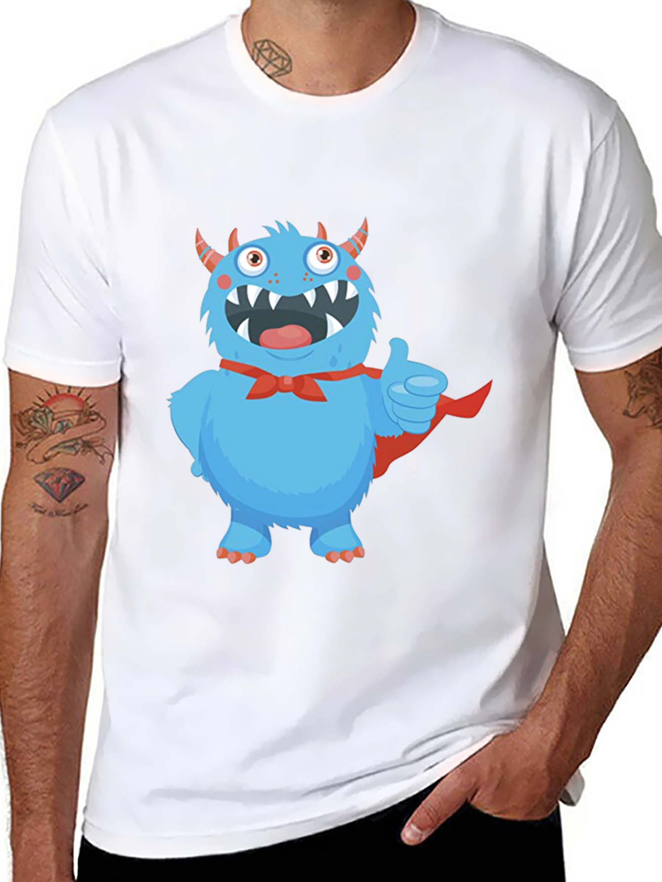 Monster Graphic T-Shirt - Black Cotton Tee
