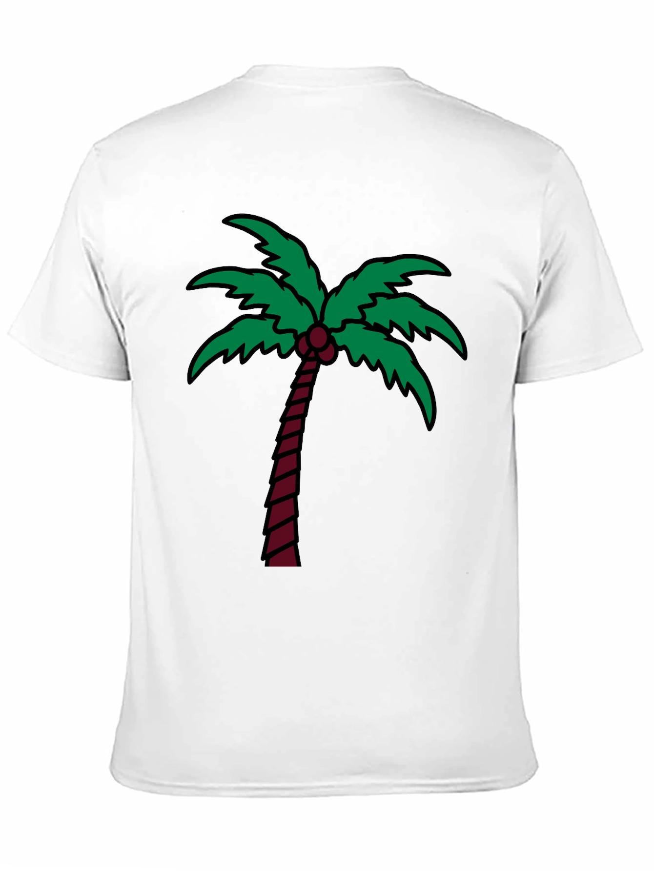 Palm Tree Graphic Tee - Black Cotton T-Shirt