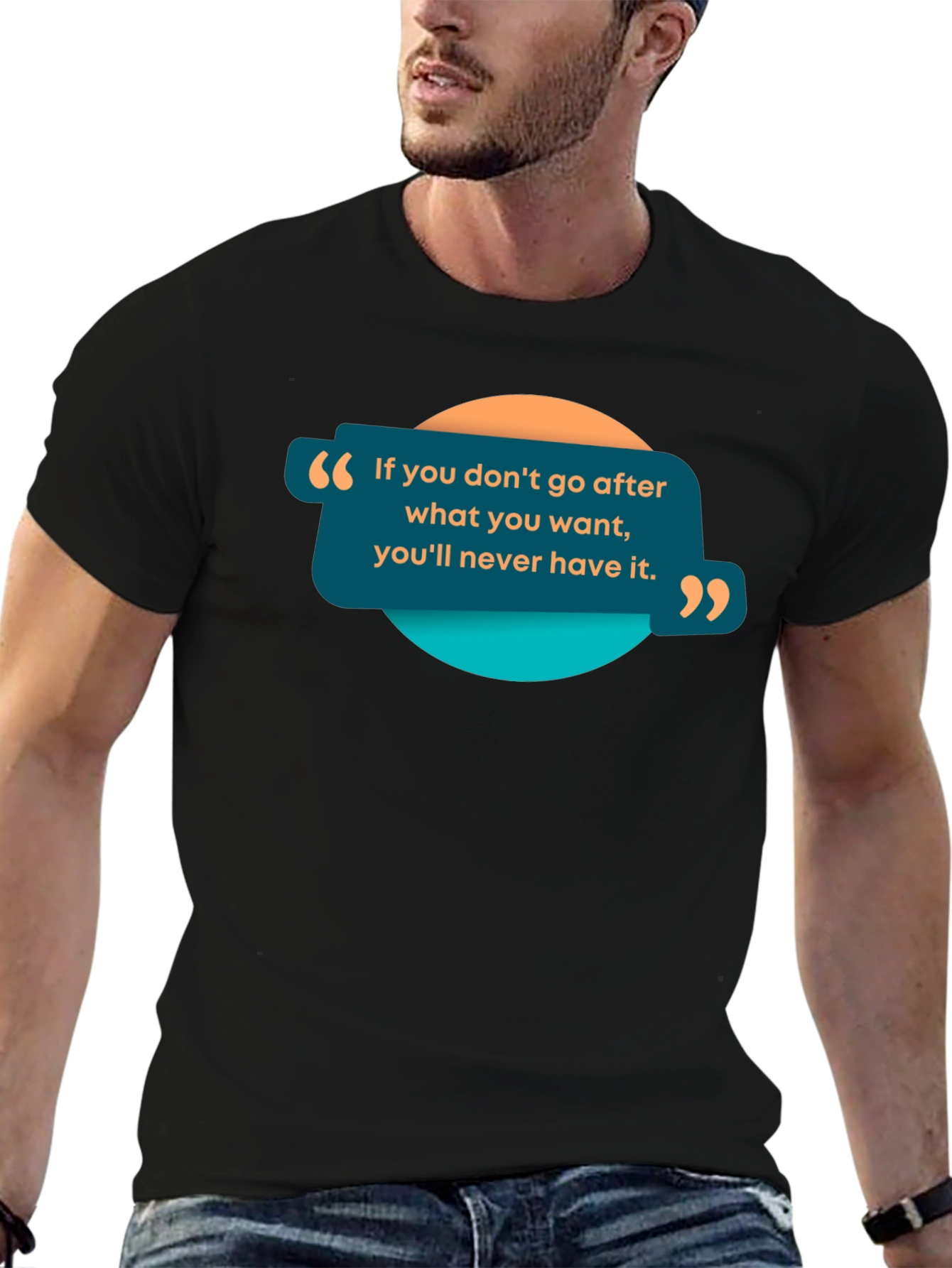 Motivational Quote Graphic Black T-Shirt