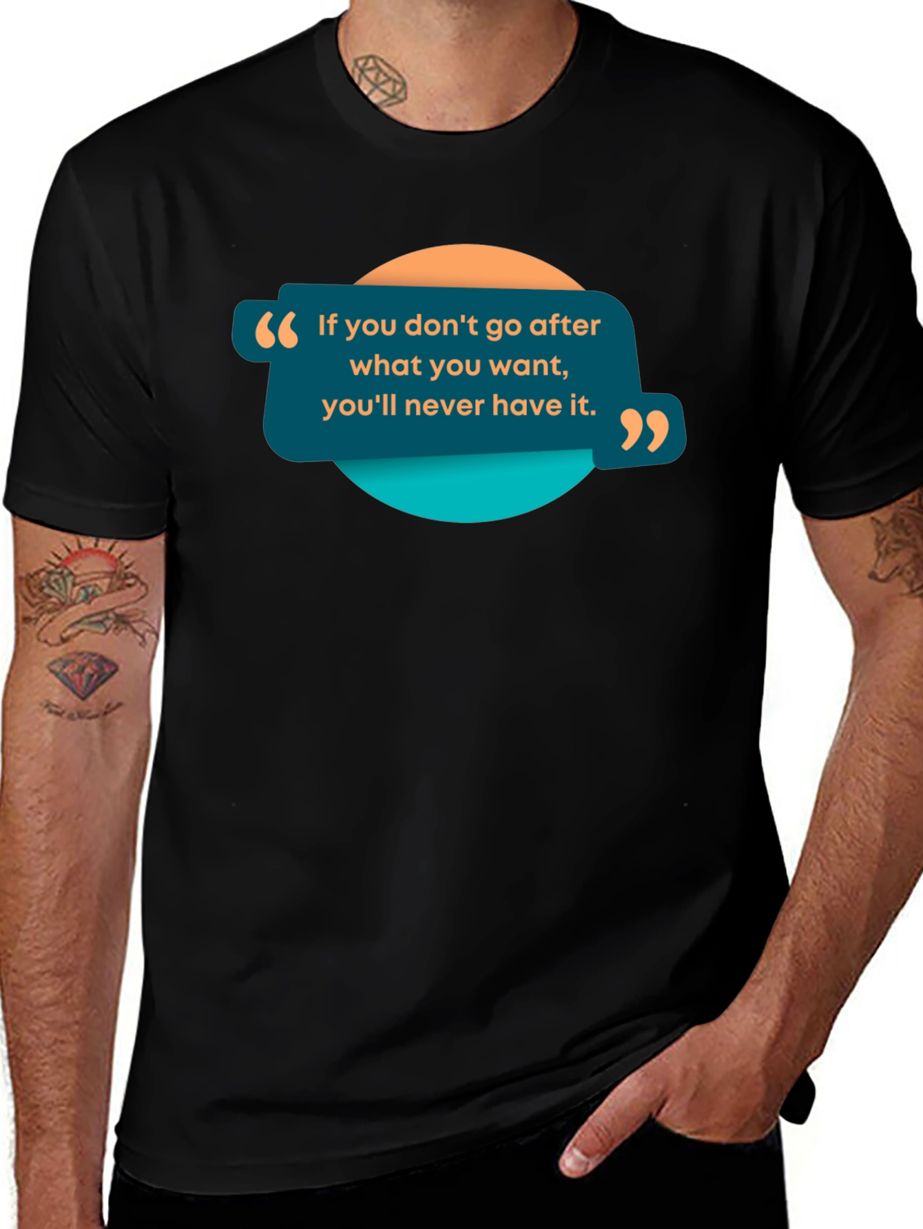 Motivational Quote Graphic Black T-Shirt