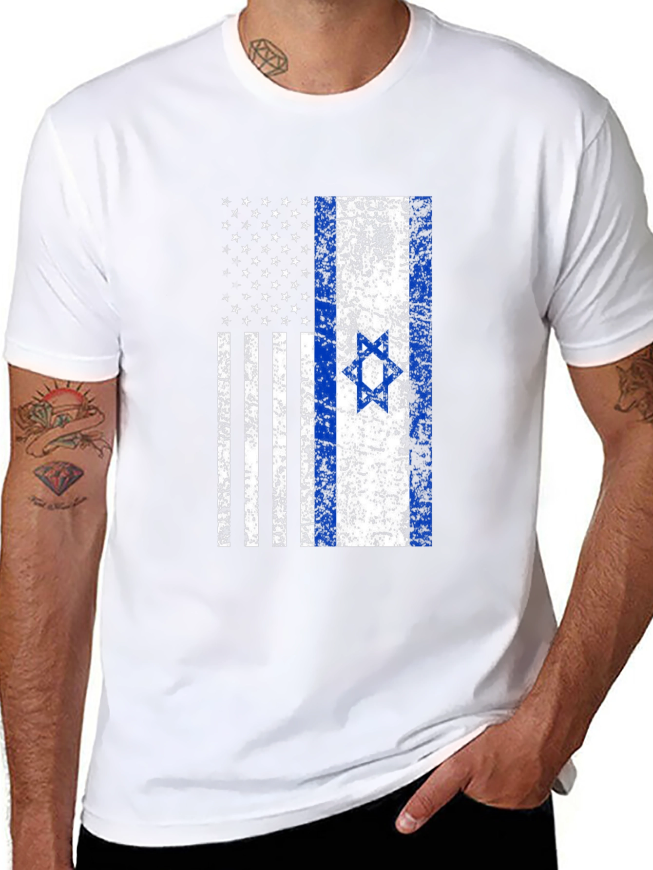 USA Israel Flag Graphic T-Shirt