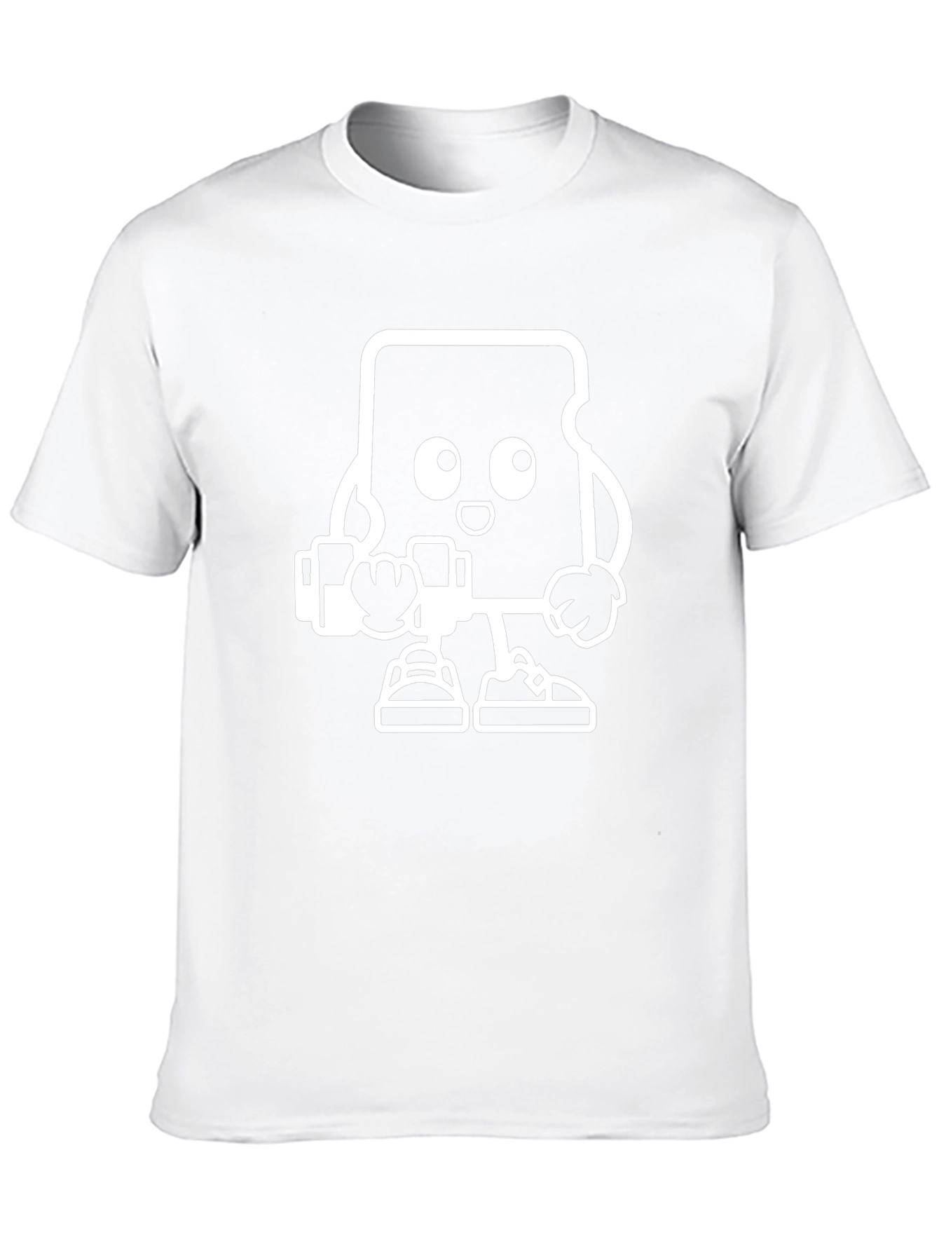 Black T-Shirt with Cartoon SD Card Design