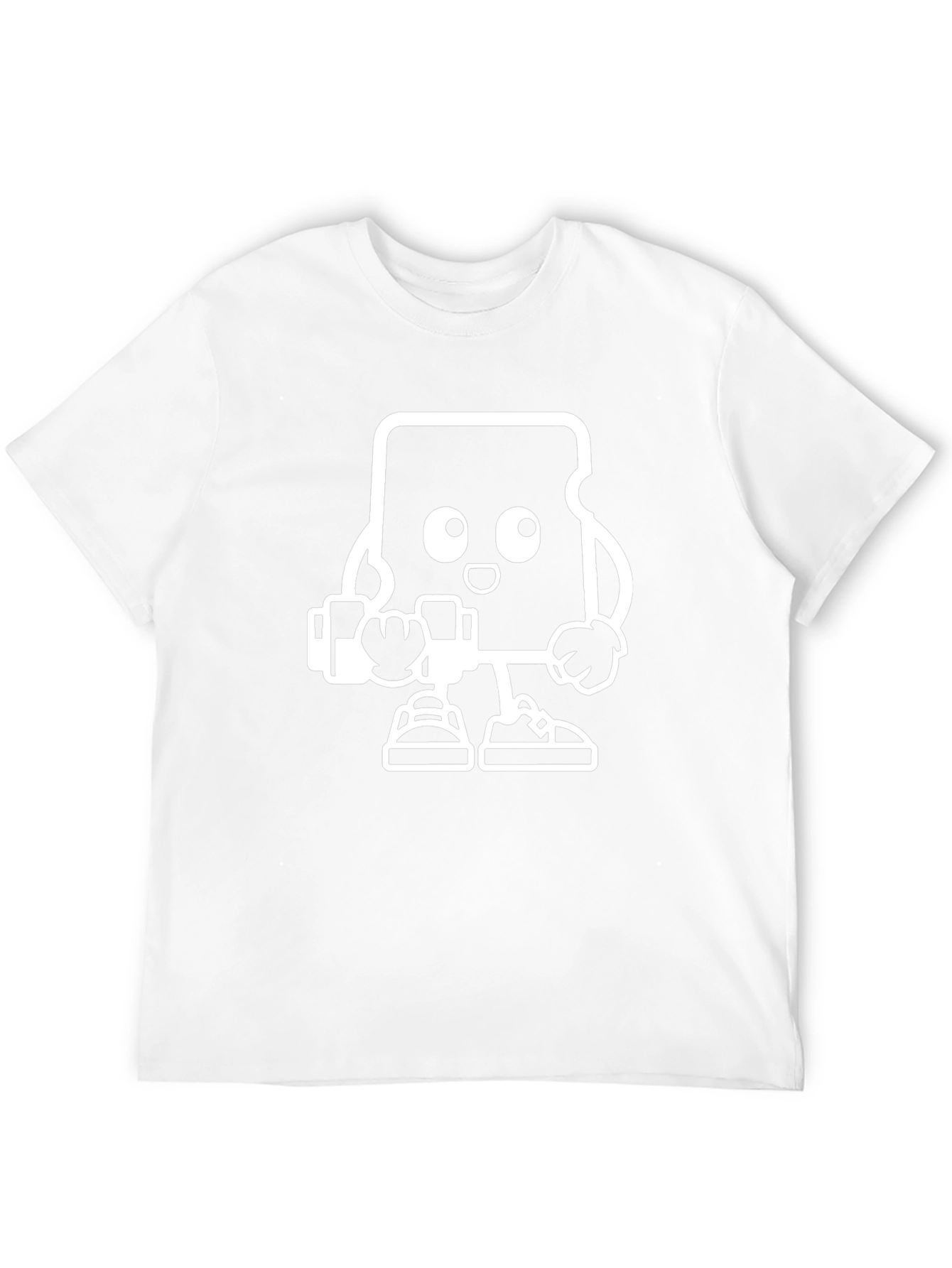 Black T-Shirt with Cartoon SD Card Design