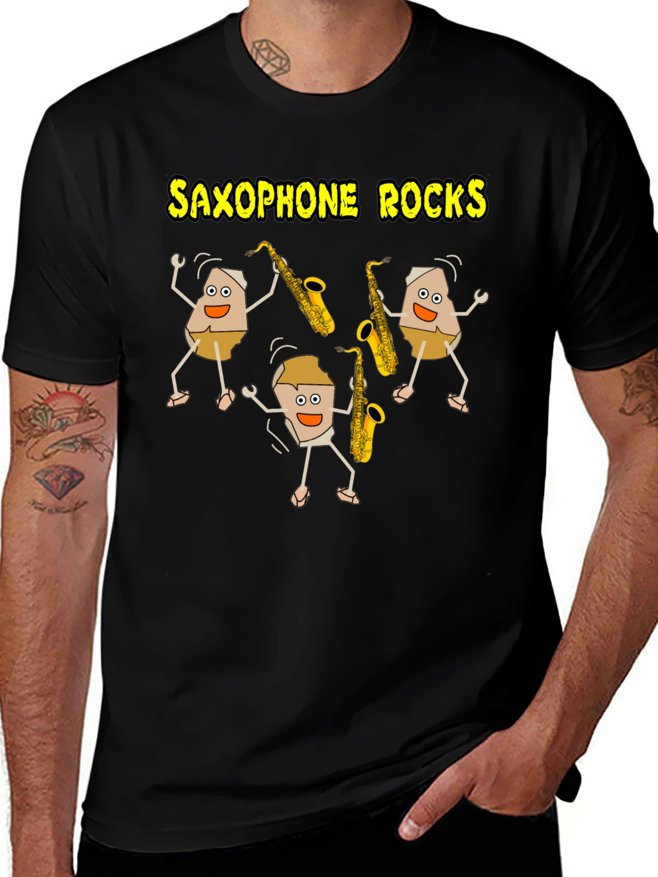 Saxophone Rocks T-Shirt - Music Lover Tee