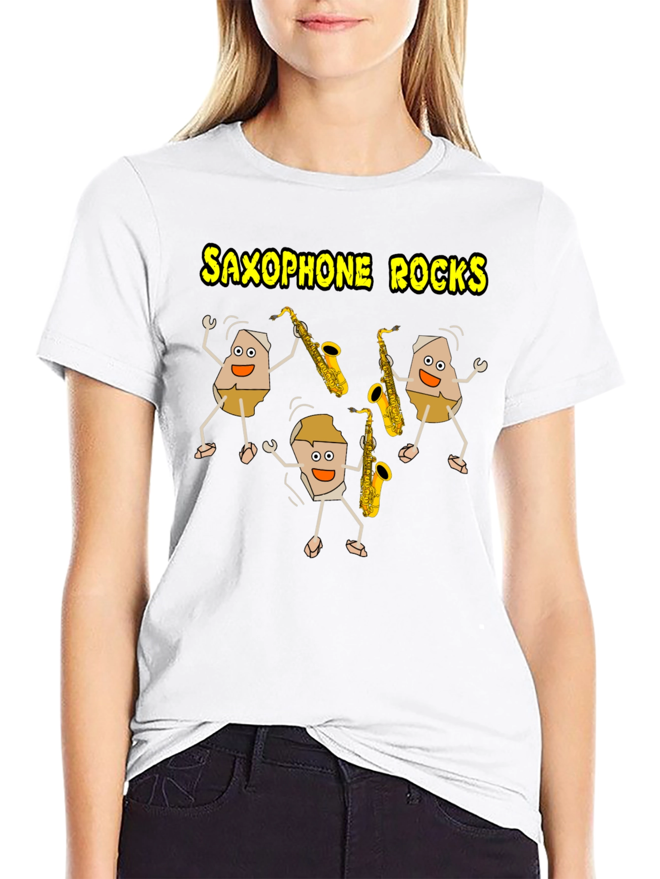 Saxophone Rocks T-Shirt - Music Lover Tee