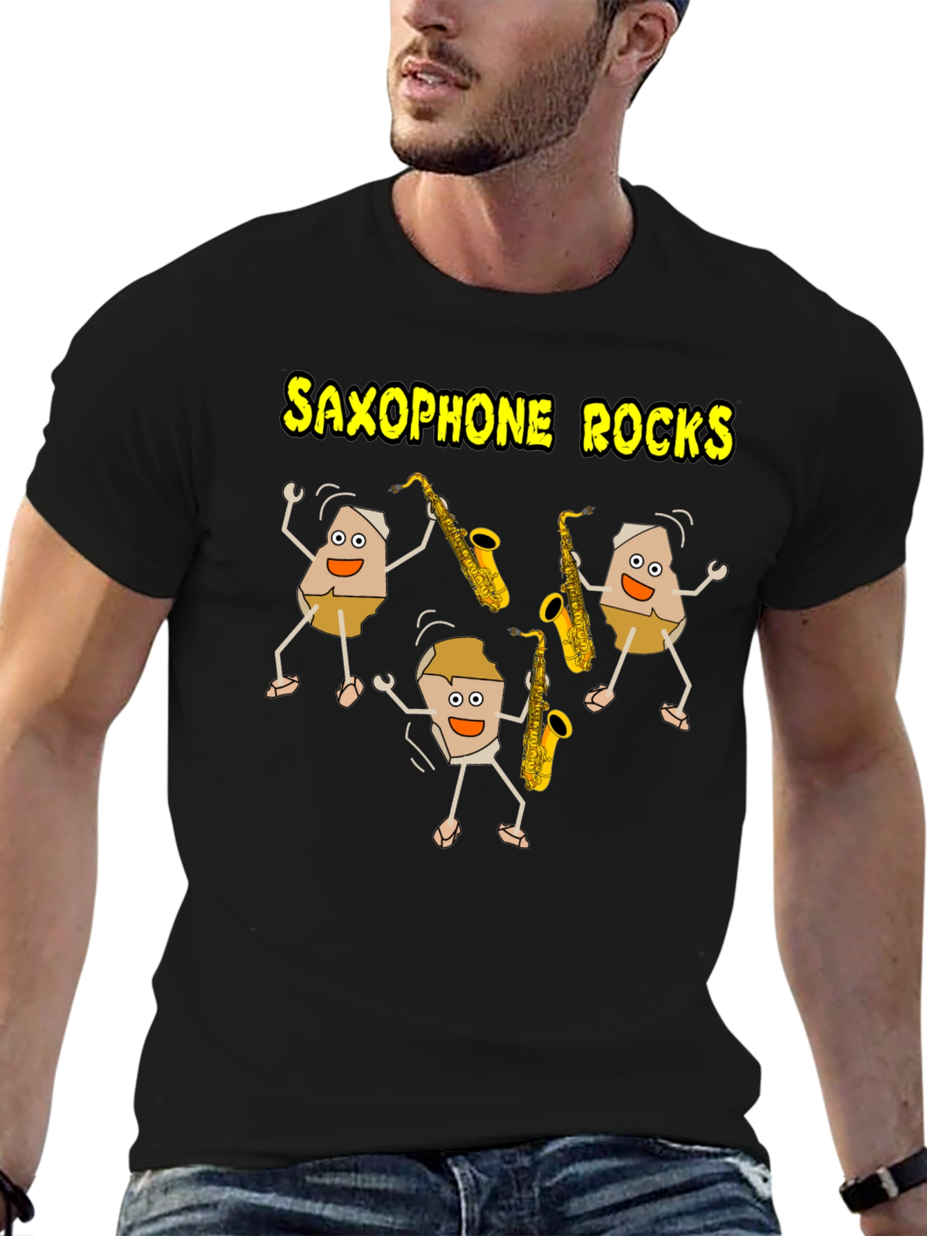 Saxophone Rocks T-Shirt - Music Lover Tee