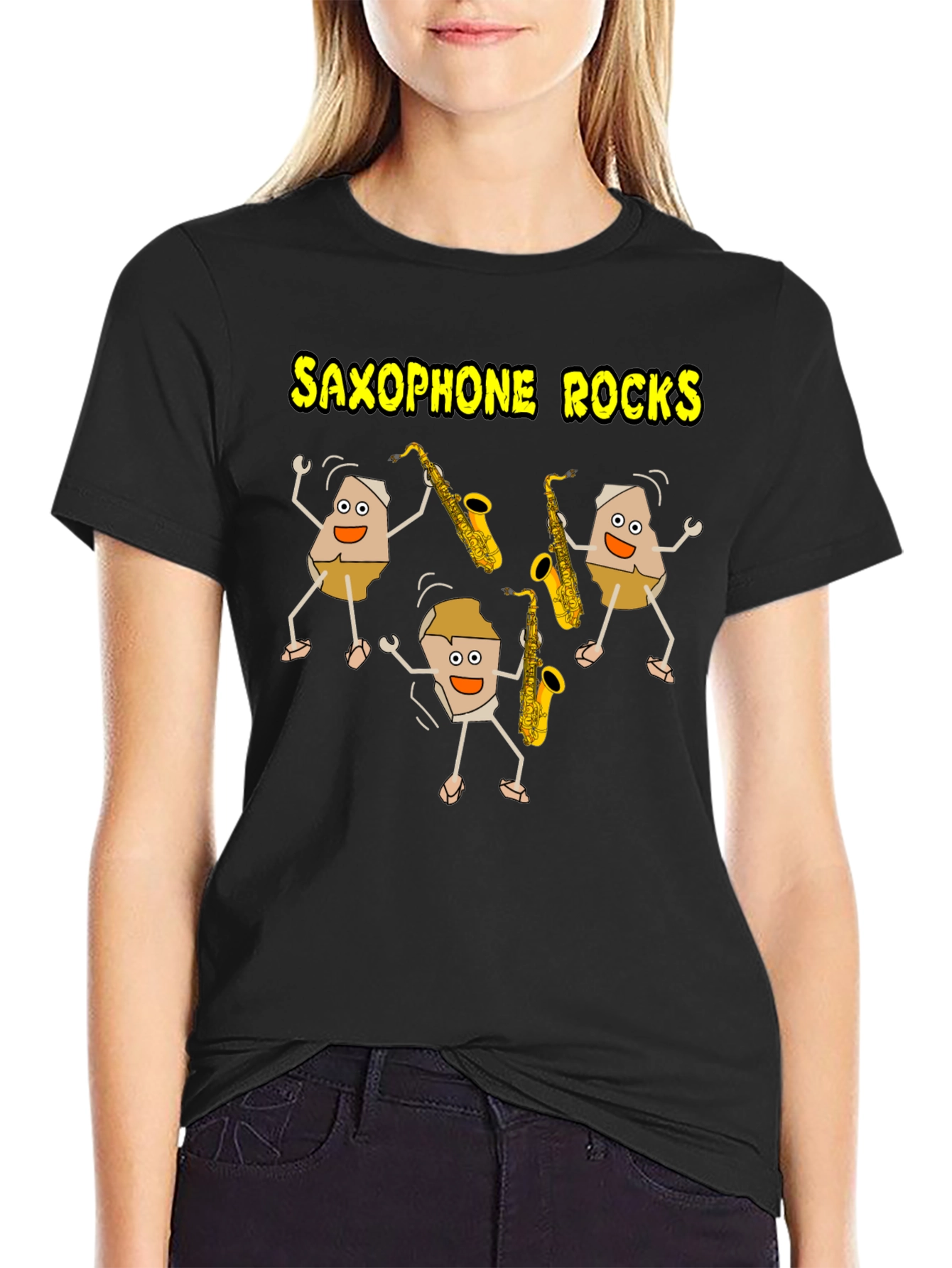 Saxophone Rocks T-Shirt - Music Lover Tee
