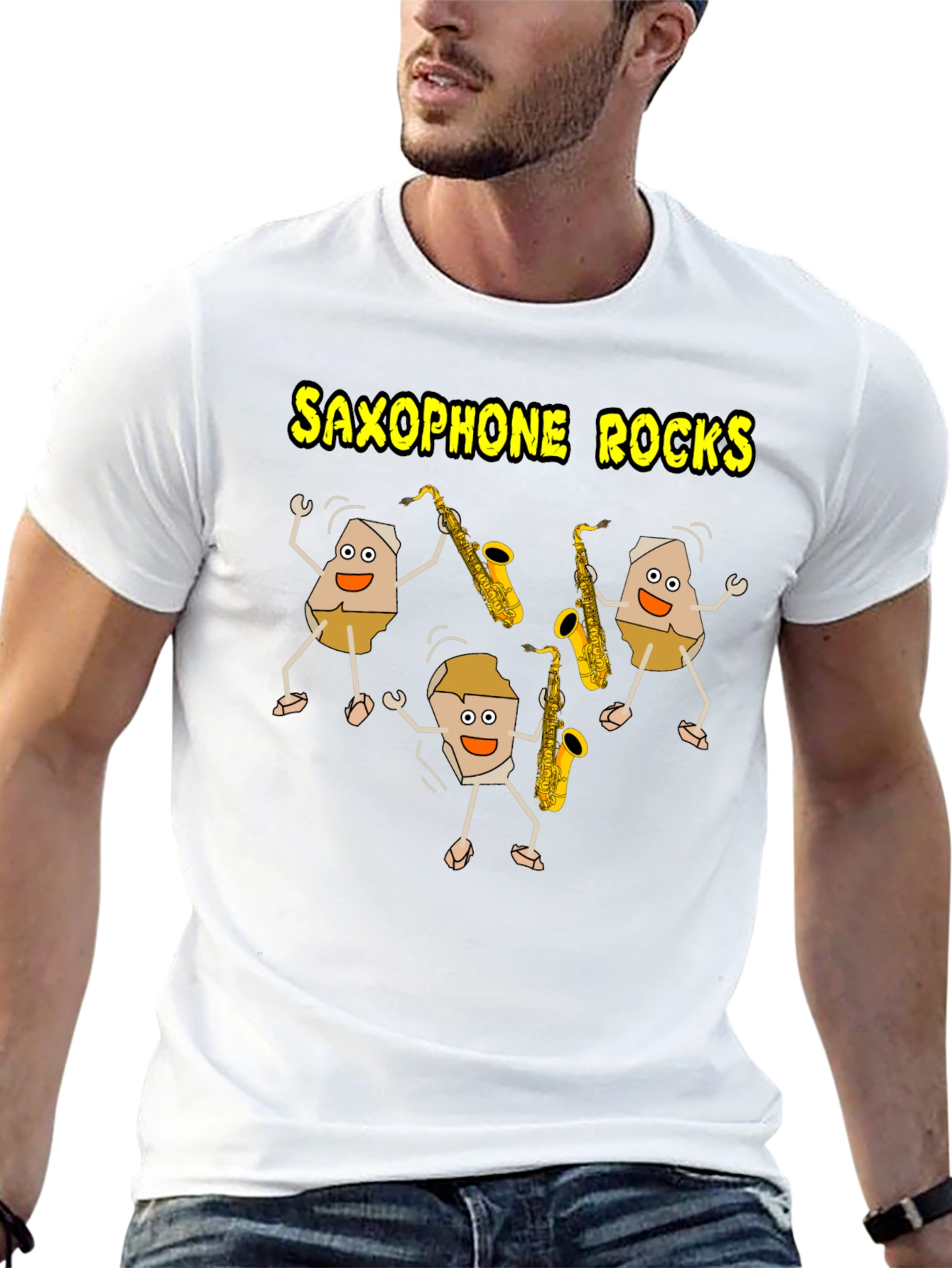 Saxophone Rocks T-Shirt - Music Lover Tee
