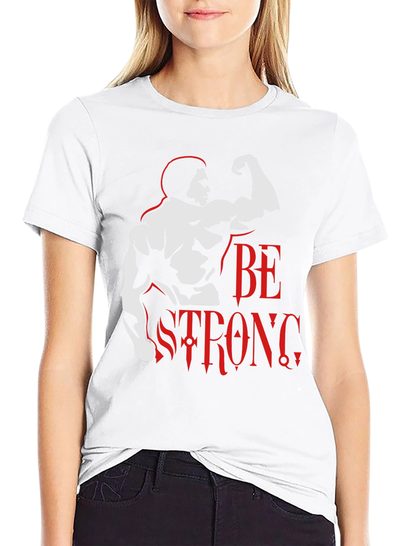 Be Strong Black Graphic T-Shirt