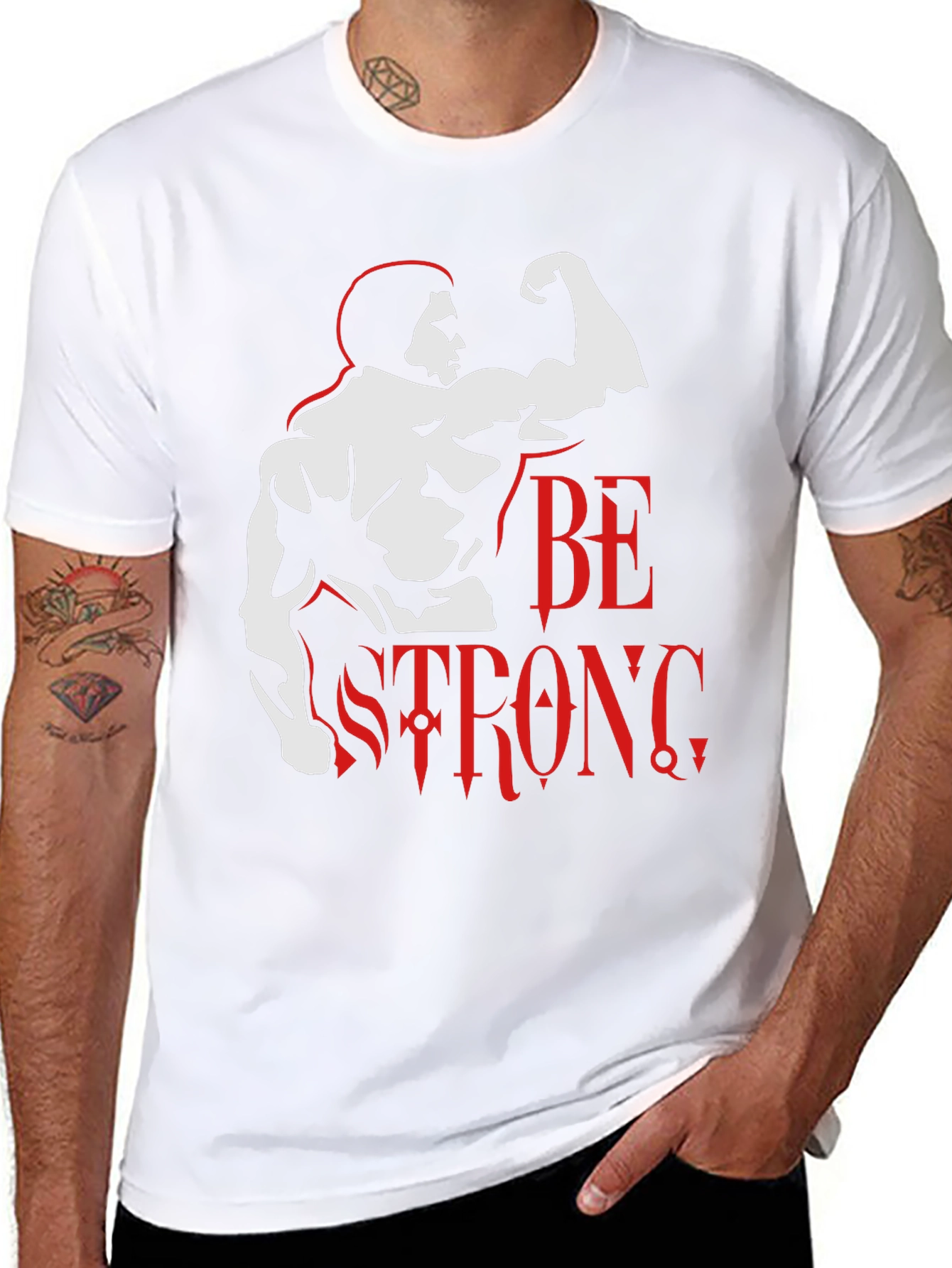 Be Strong Black Graphic T-Shirt
