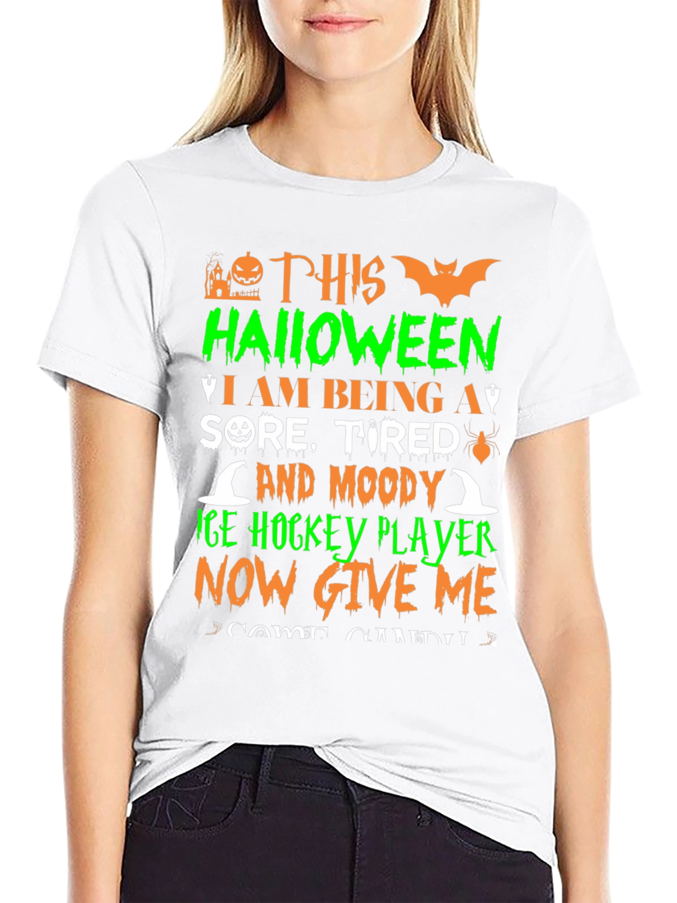 Halloween Ice Hockey Player T-Shirt